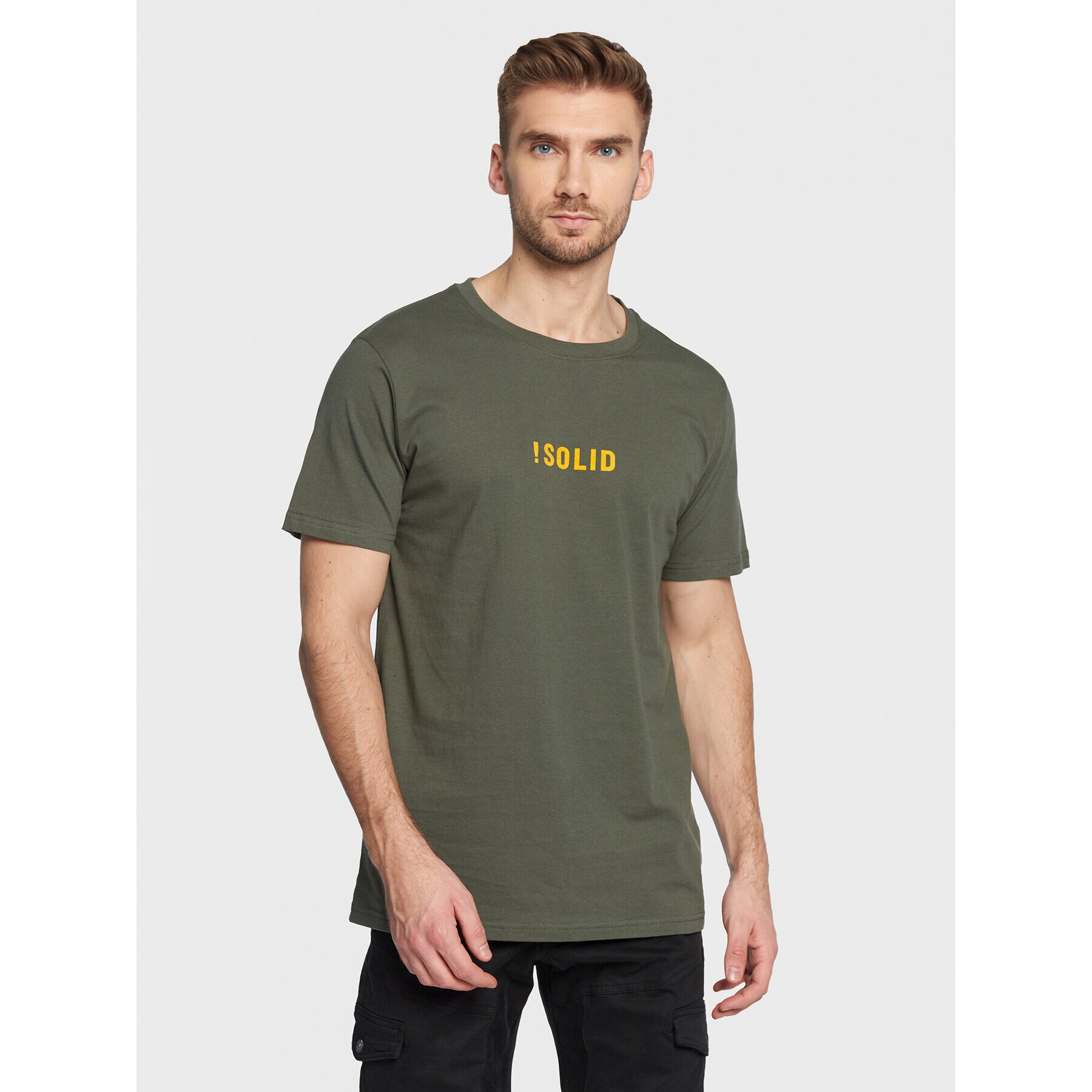 Solid Tricou Daniels 21107463 Verde Regular Fit - Pled.ro