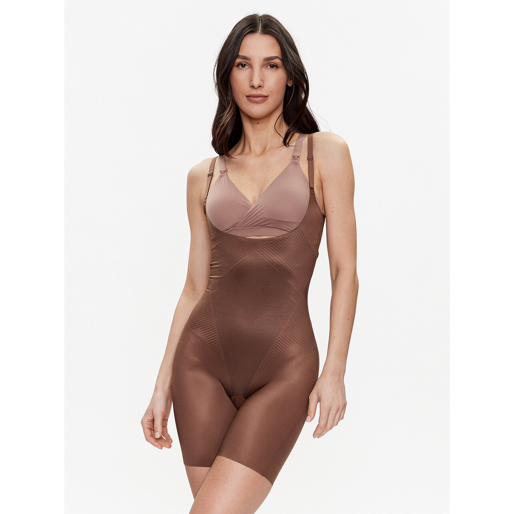 SPANX Costum modelator Thinstincts® 2.0 Open-Bust Mid-Thigh 10235R Maro - Pled.ro