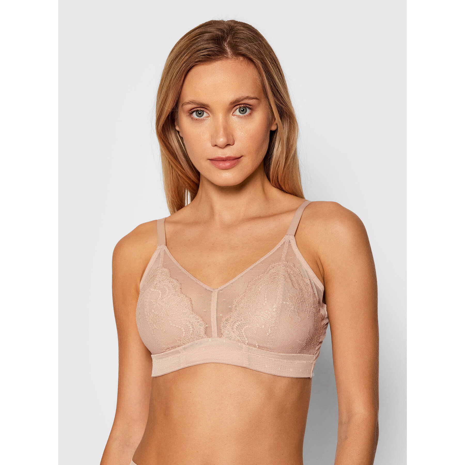 SPANX Sutien fără armătură Spotlight On Lace 10221R Bej - Pled.ro