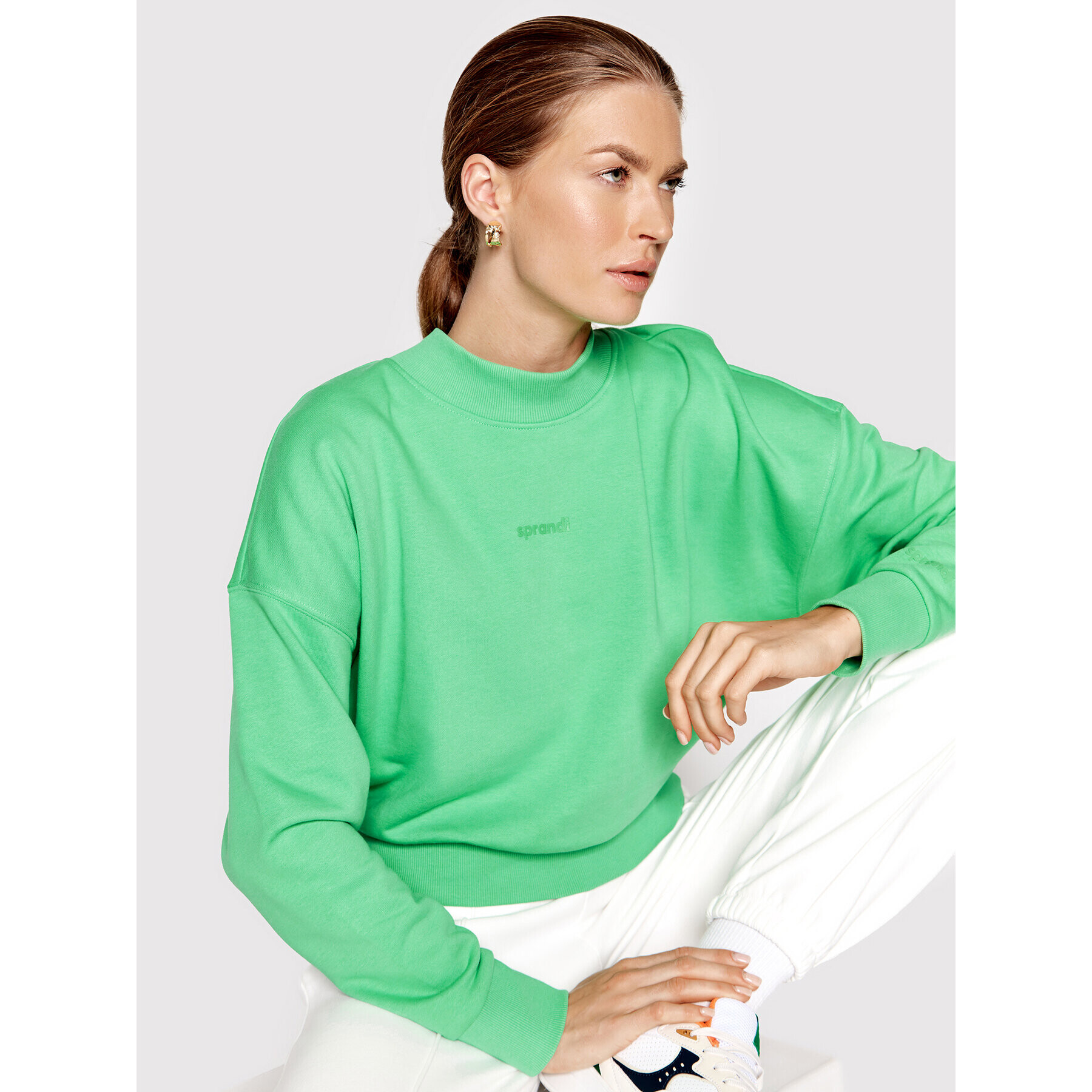 Sprandi Bluză SP22-BLD522 Verde Relaxed Fit - Pled.ro