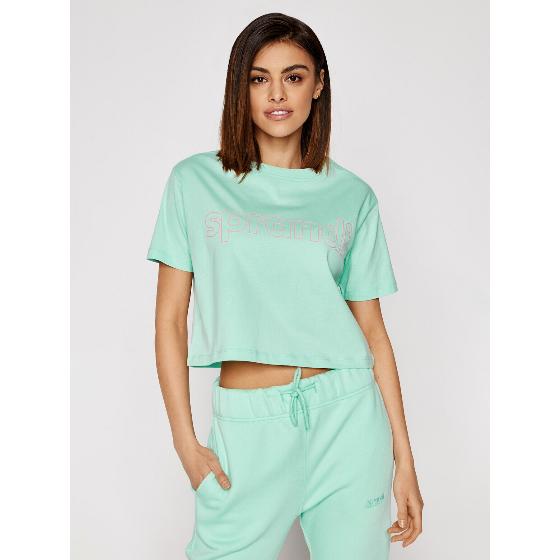 Sprandi Tricou SS21-TSD004 Verde Cropp Fit - Pled.ro