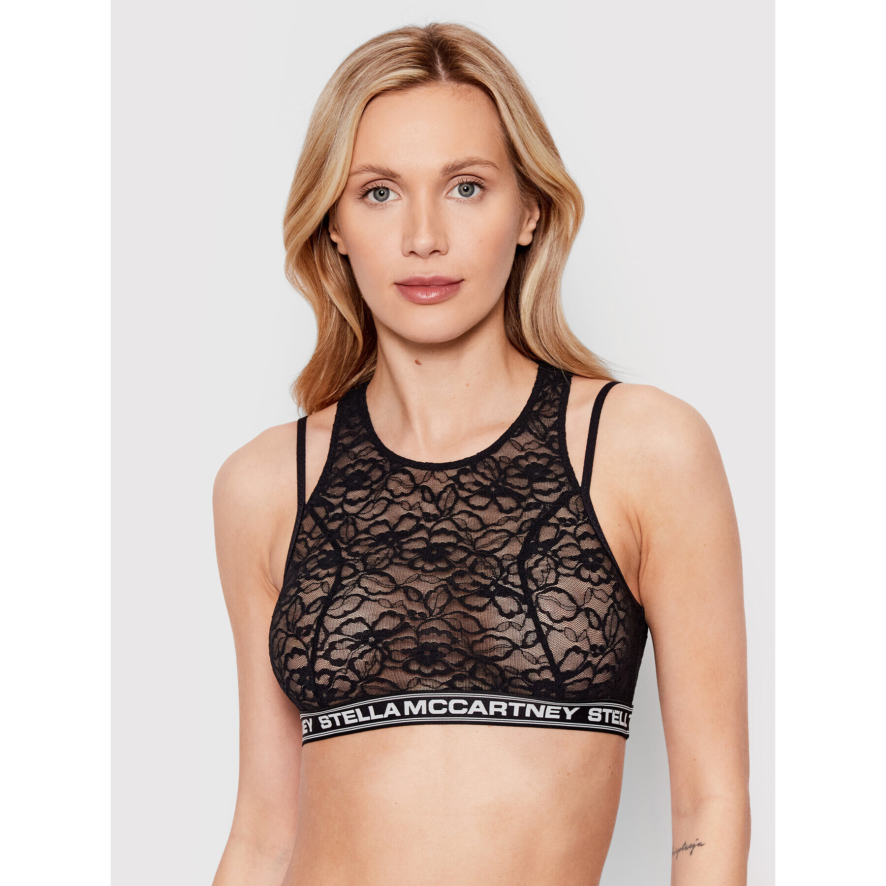 Stella McCartney Sutien top Comfort Lace With Logo S6RG41050.00112 Negru - Pled.ro