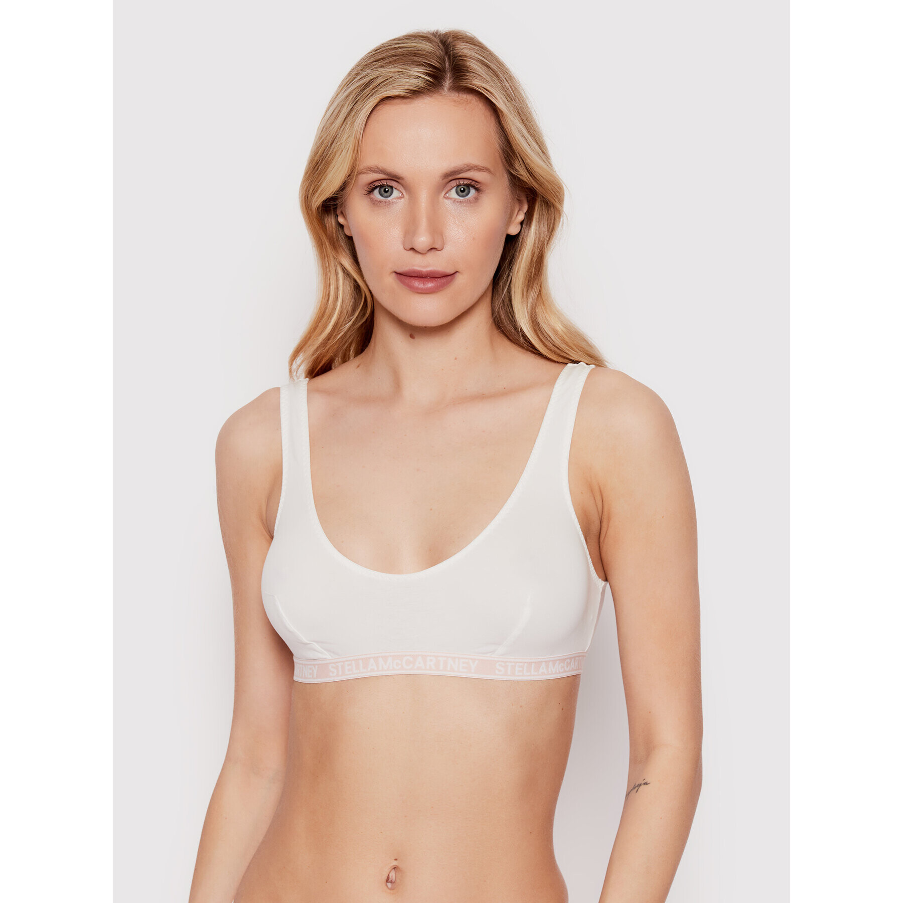 Stella McCartney Sutien top Ivy Chatting S6RK00780.10112 Alb - Pled.ro