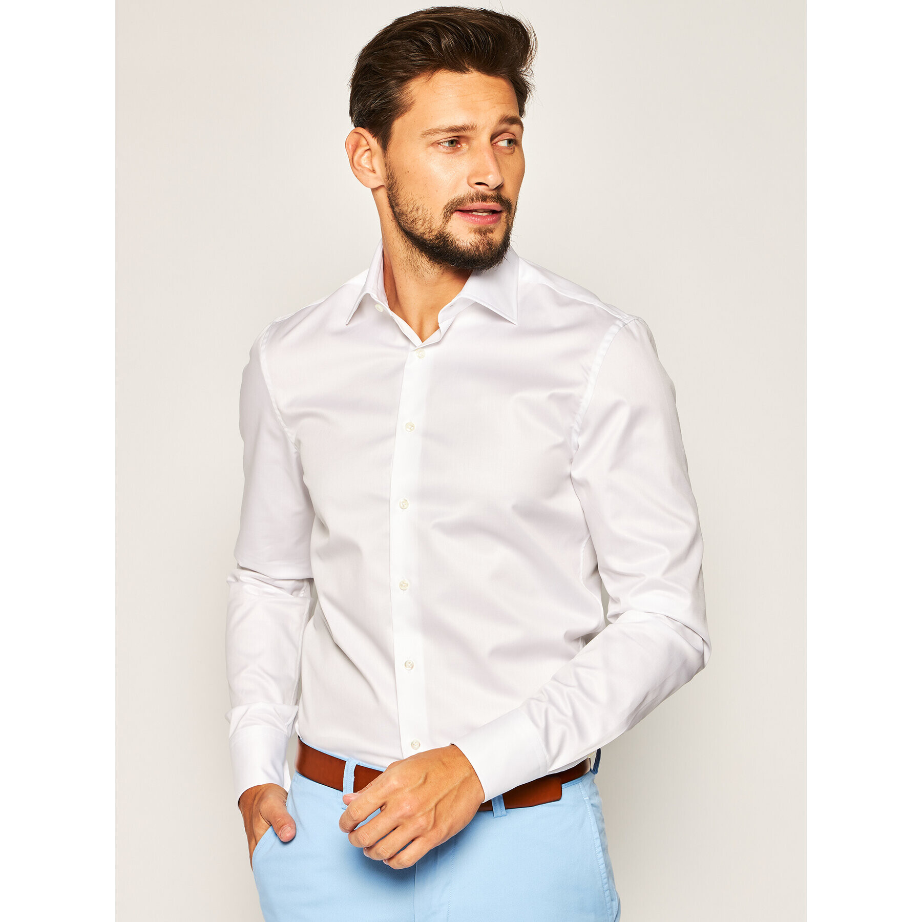 Stenströms Cămașă 702771 1467 Alb Slim Fit - Pled.ro