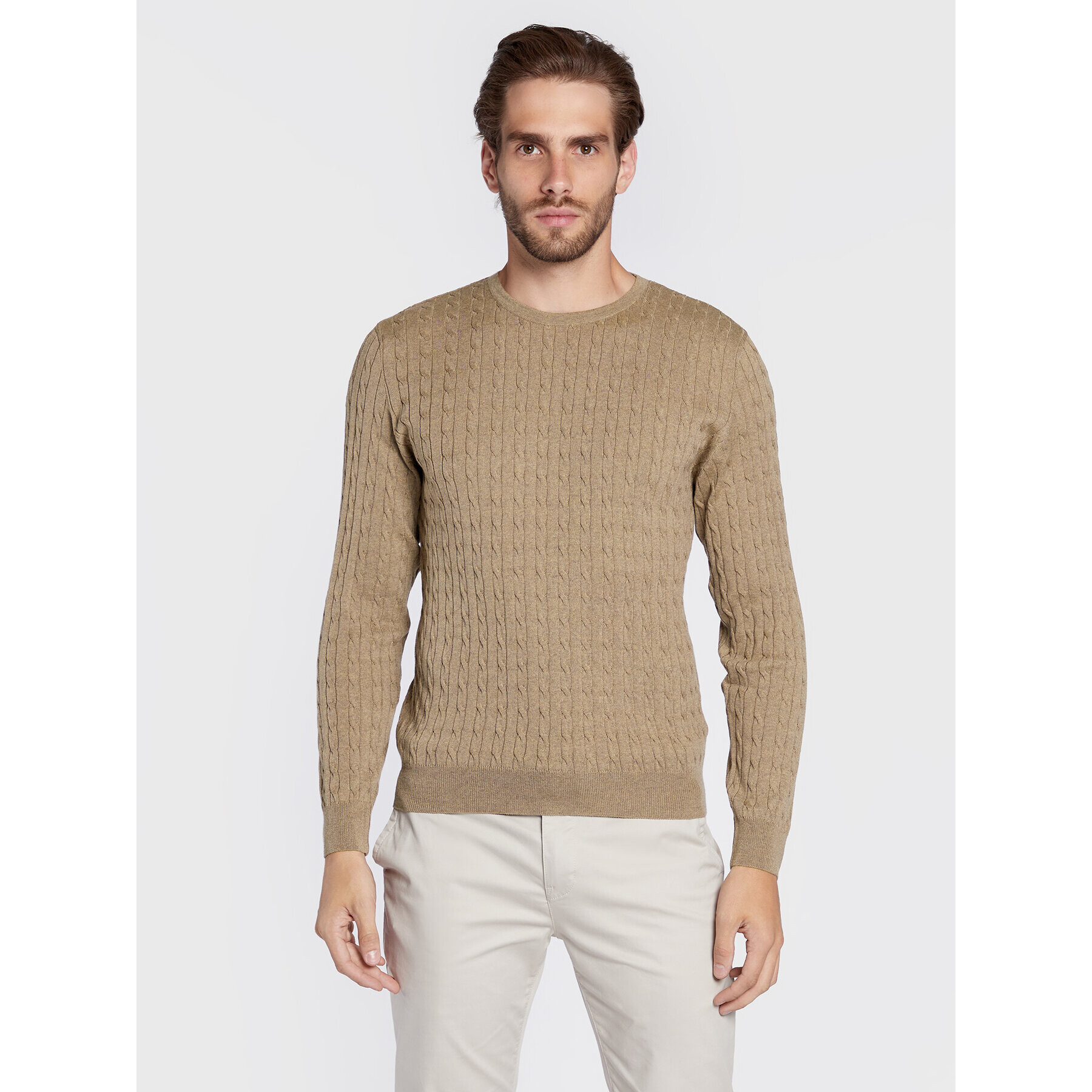 Stenströms Pulover 422285 1355 Bej Slim Fit - Pled.ro