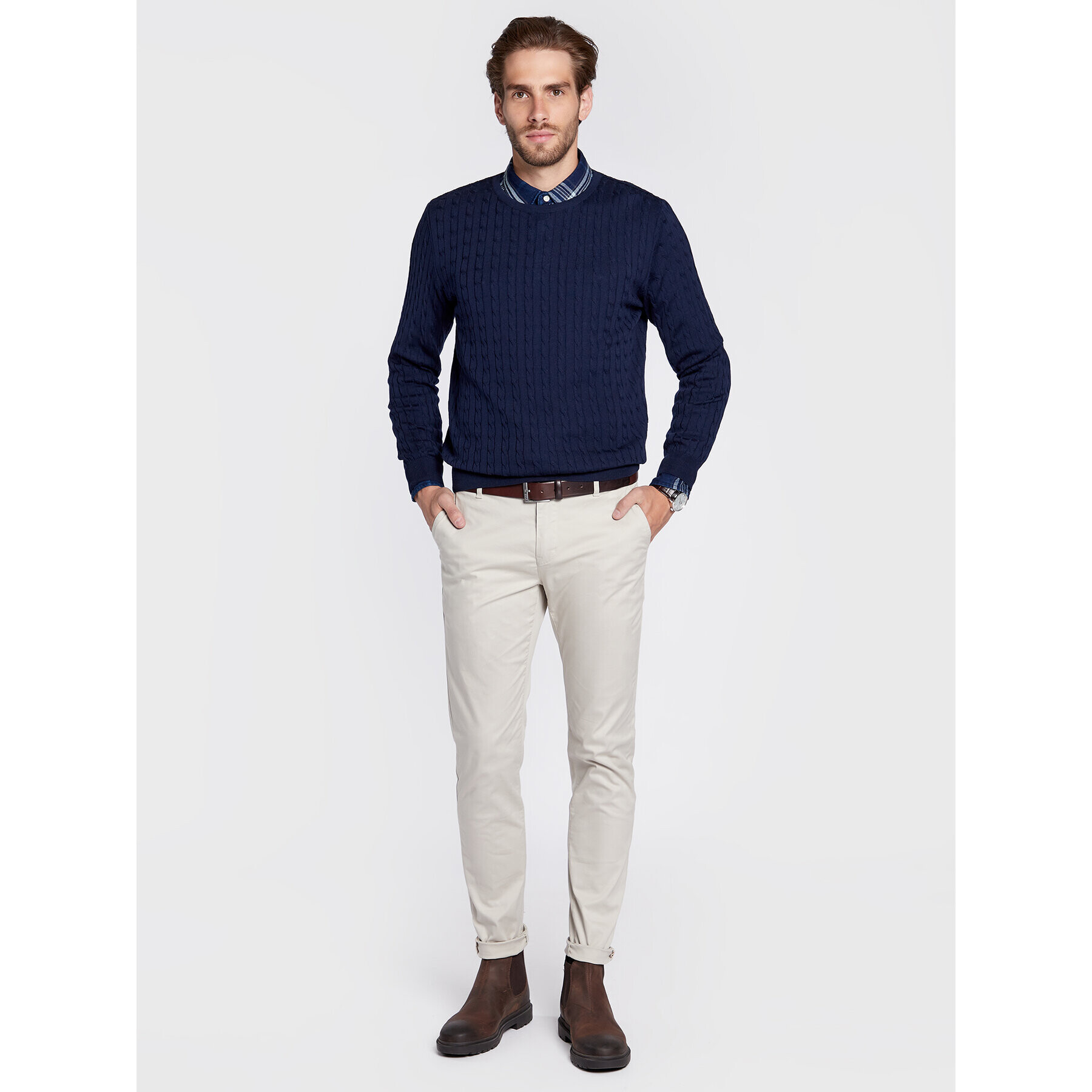 Stenströms Pulover 422285 1355 Bleumarin Regular Fit - Pled.ro