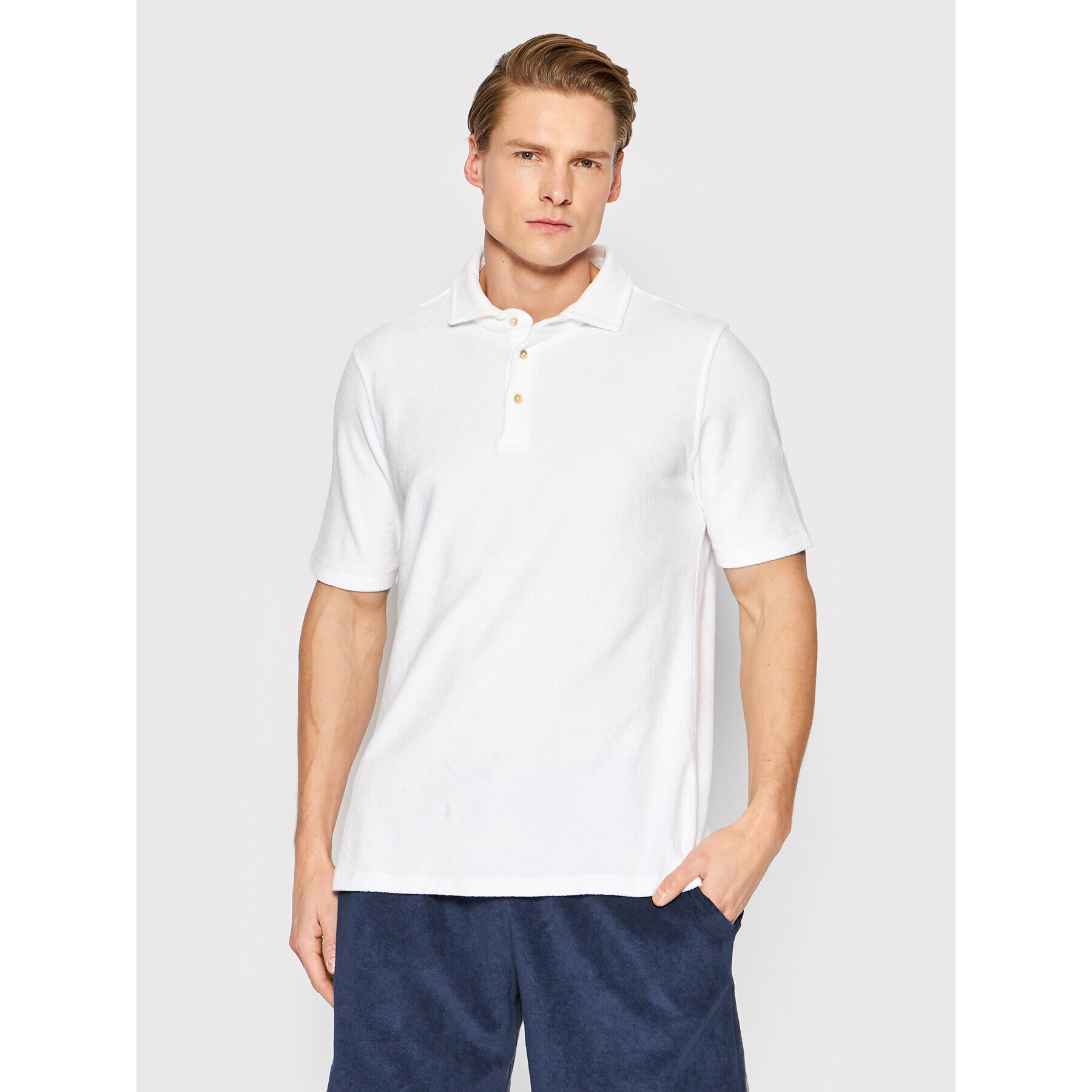 Stenströms Tricou polo 440048 2484 Alb Regular Fit - Pled.ro