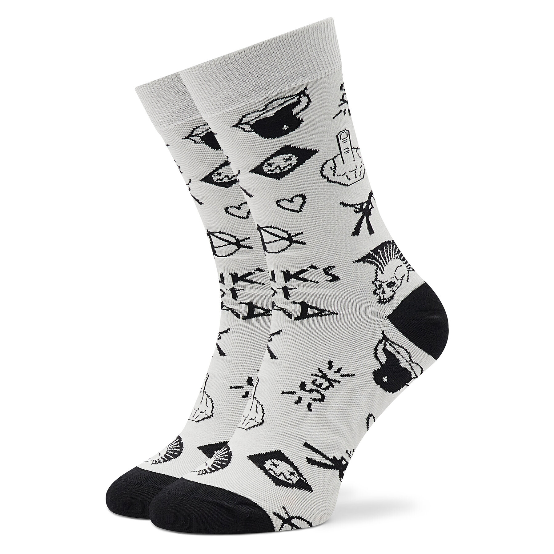 Stereo Socks Șosete Înalte Unisex Punk Alb - Pled.ro