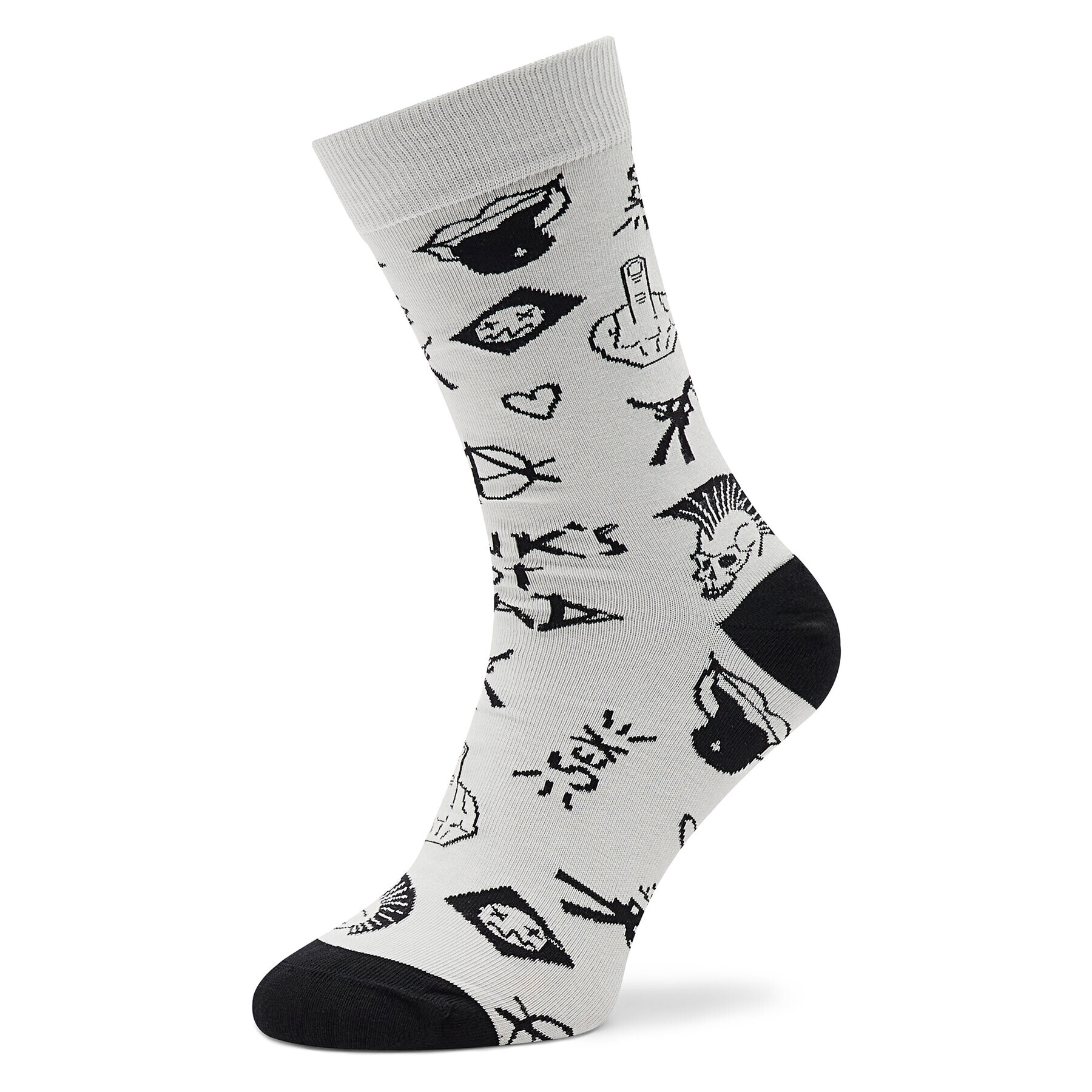 Stereo Socks Șosete Înalte Unisex Punk Alb - Pled.ro