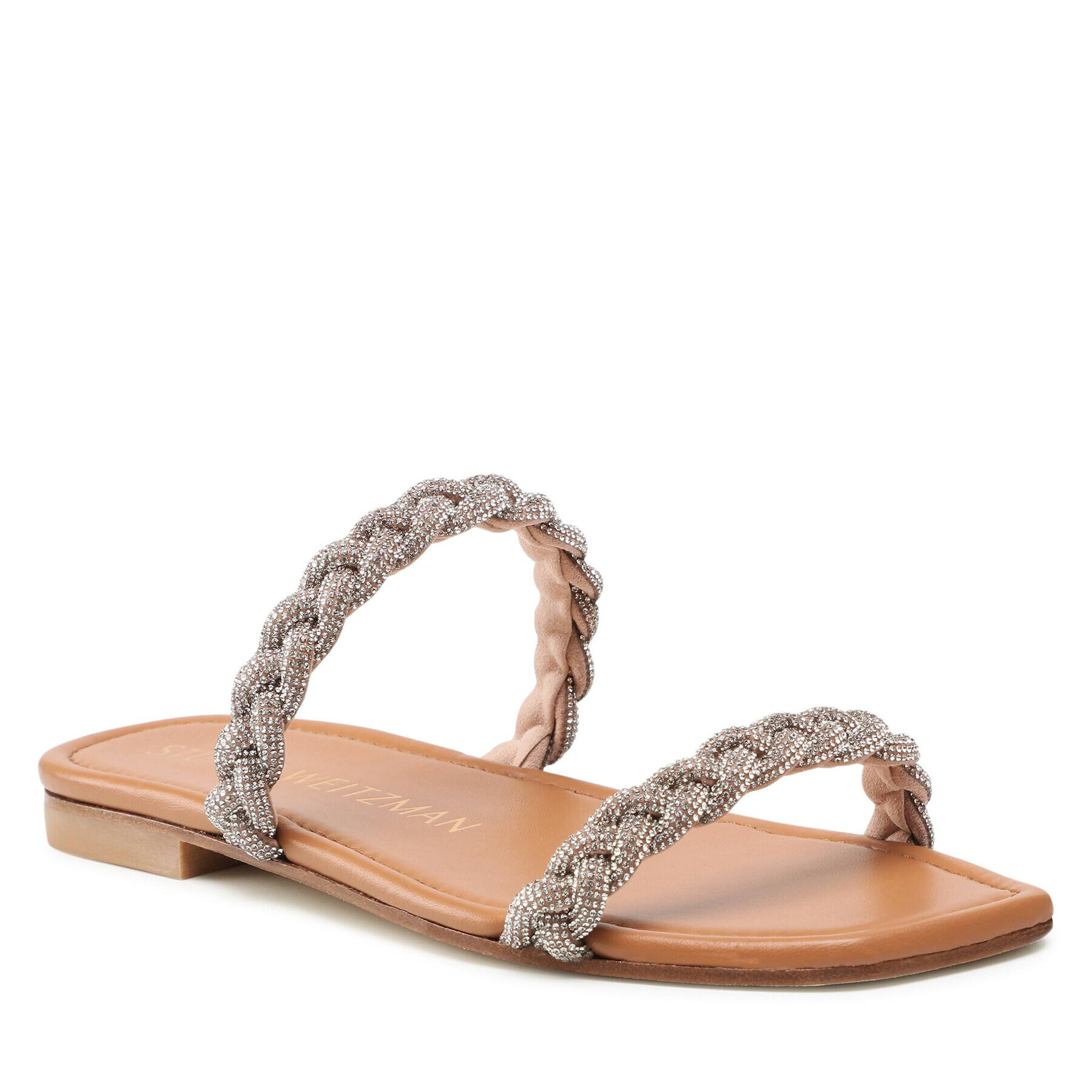 Stuart Weitzman Șlapi Addison Slide Sandal S7048 Argintiu - Pled.ro