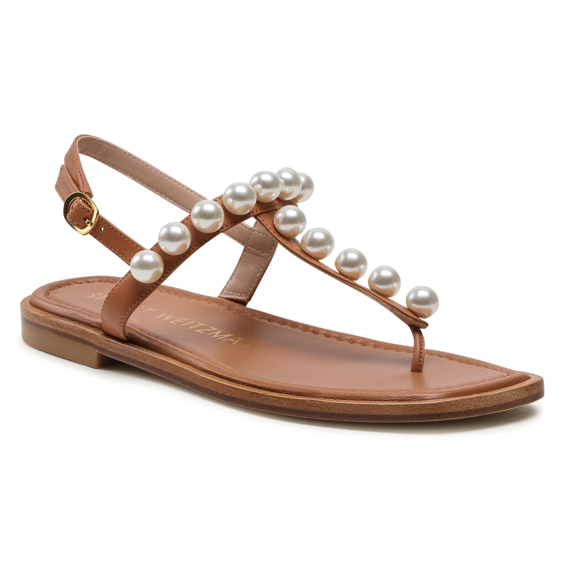 Stuart Weitzman Sandale Goldie T-Strap Sandal S4576 Maro - Pled.ro