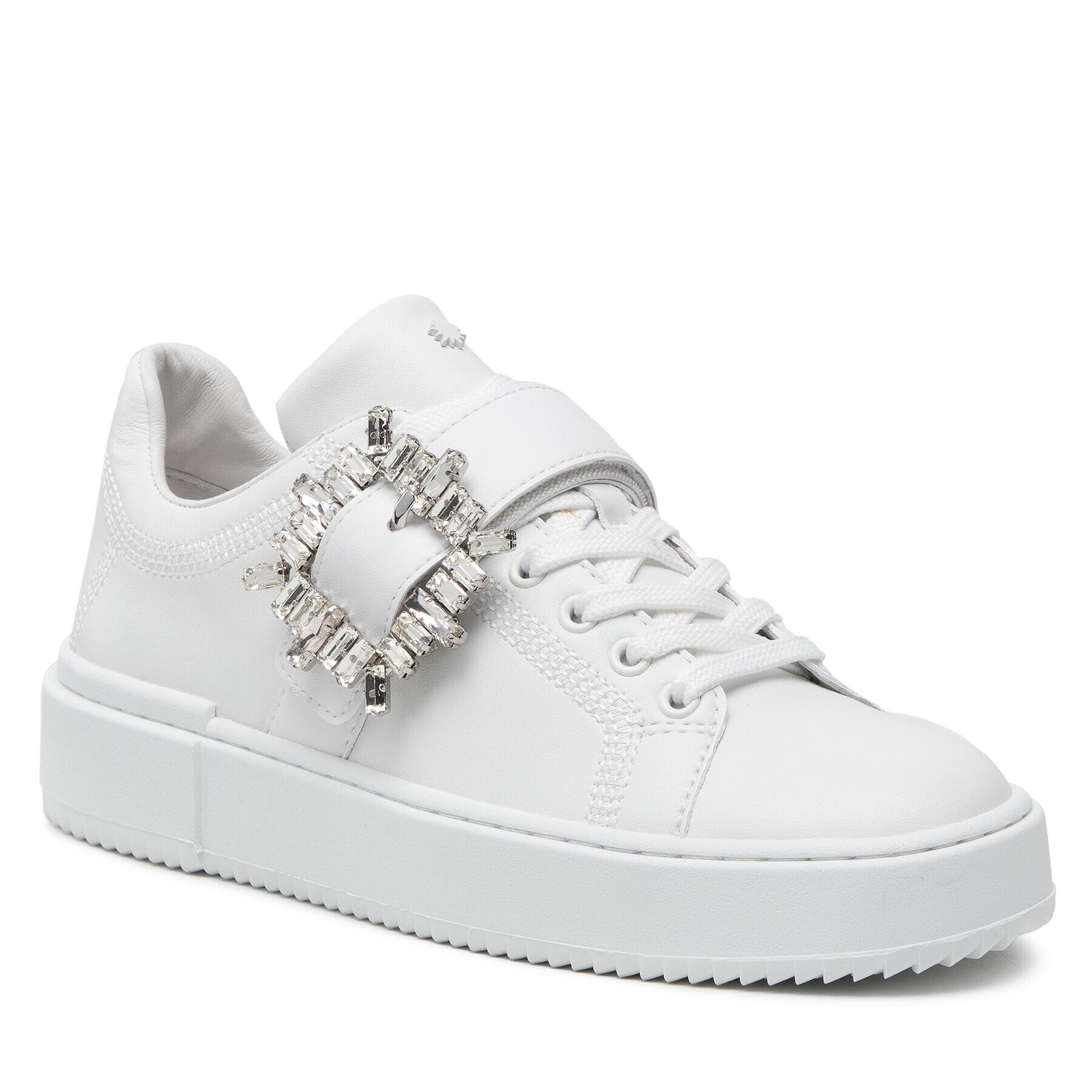 Stuart Weitzman Sneakers Sw Shine Buckle Snea SA756 Alb - Pled.ro