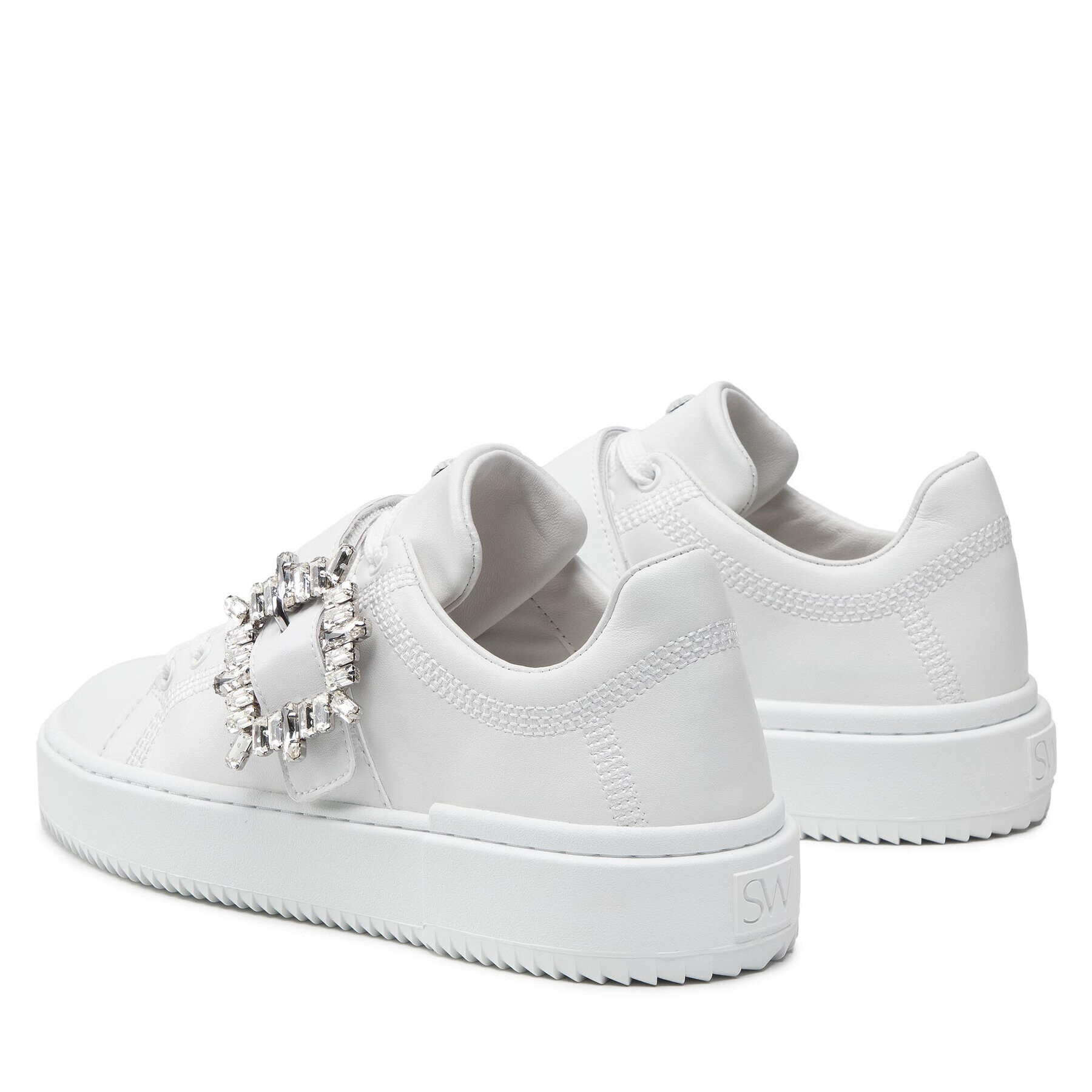 Stuart Weitzman Sneakers Sw Shine Buckle Snea SA756 Alb - Pled.ro