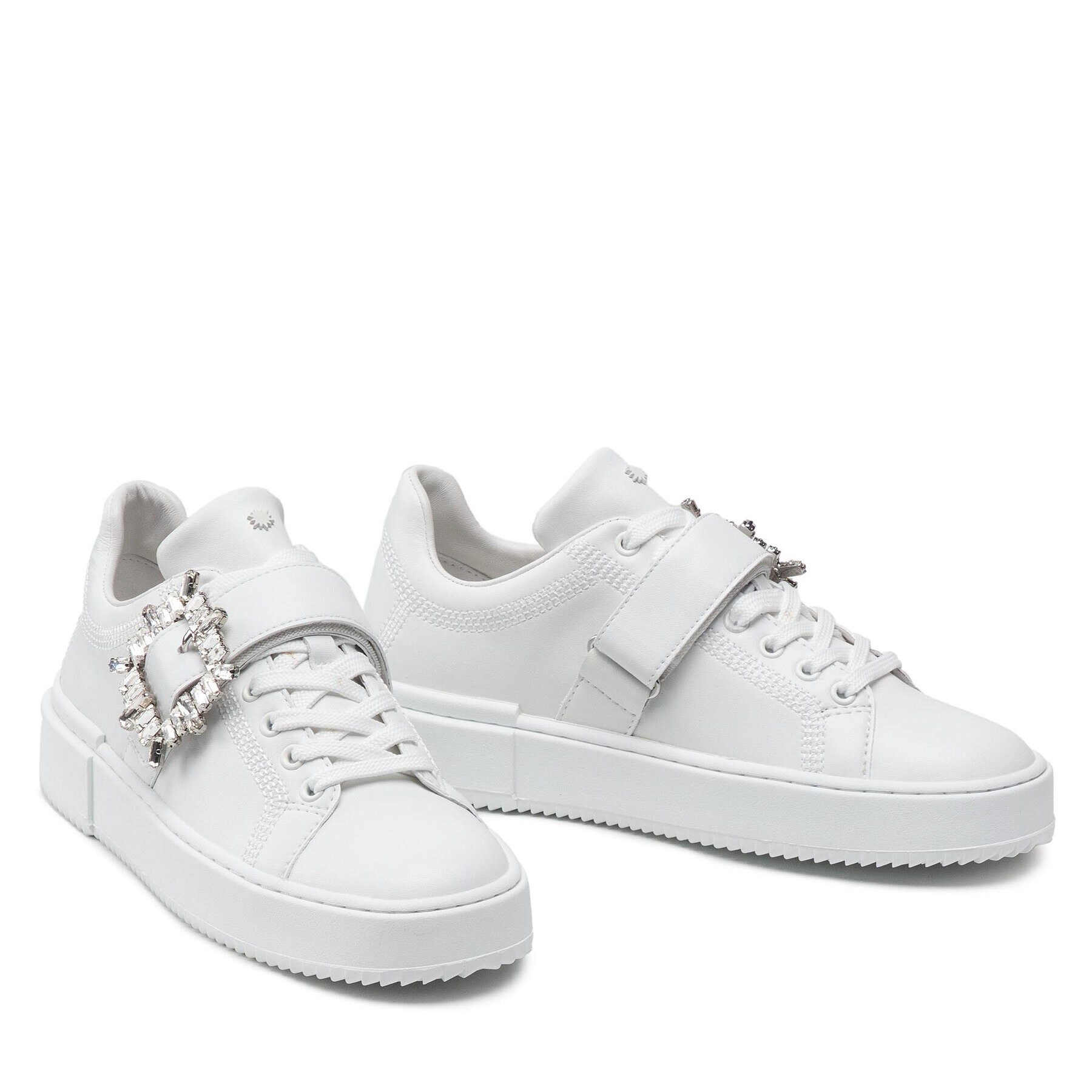 Stuart Weitzman Sneakers Sw Shine Buckle Snea SA756 Alb - Pled.ro