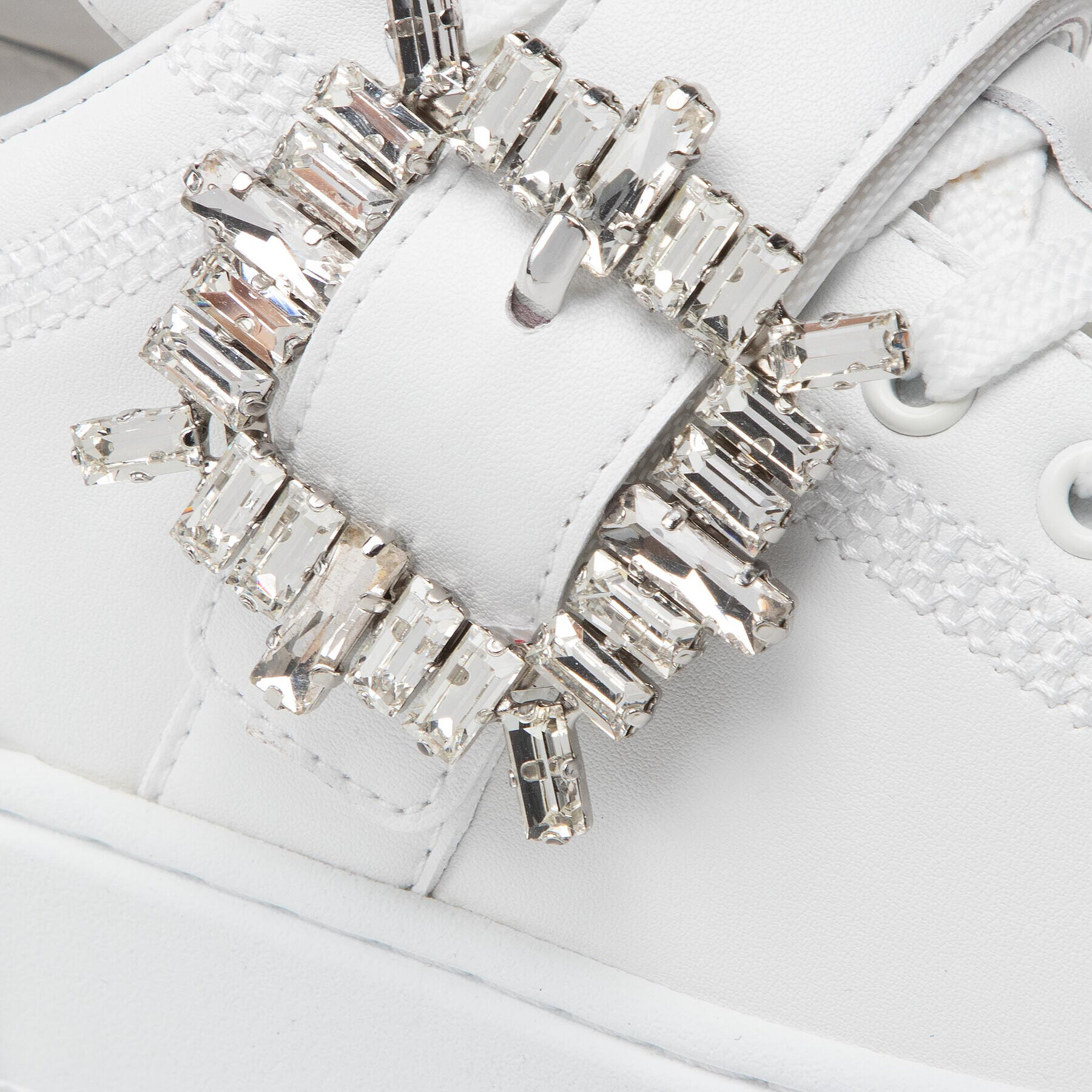 Stuart Weitzman Sneakers Sw Shine Buckle Snea SA756 Alb - Pled.ro