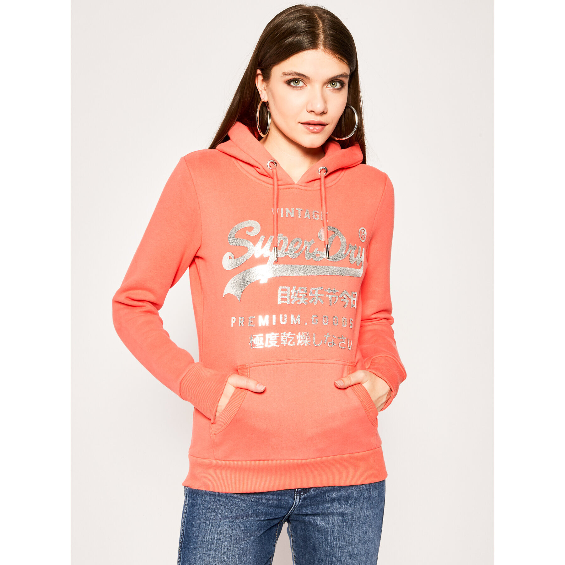 Superdry Bluză PG Metalic Entry W2010047B Portocaliu Regular Fit - Pled.ro