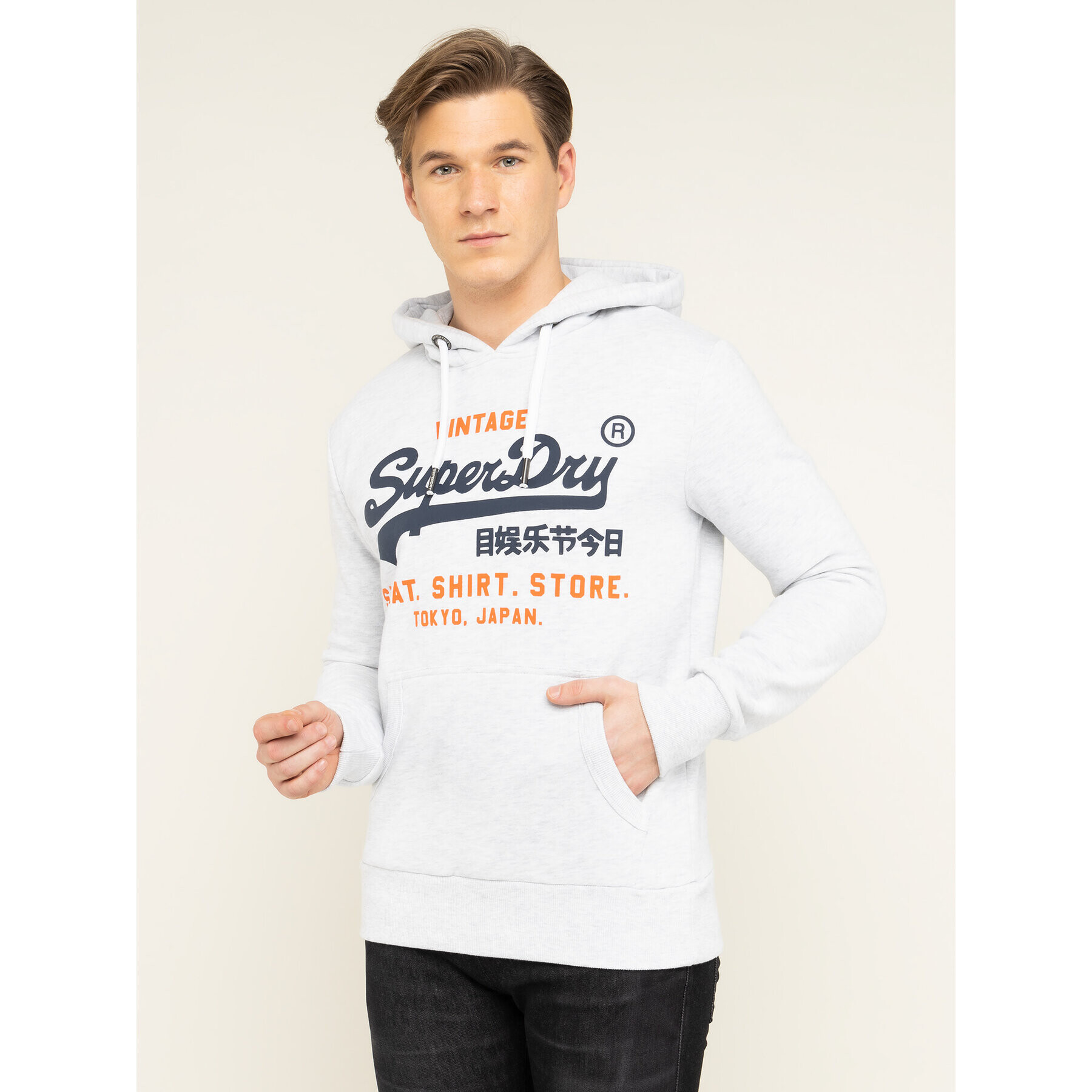 Superdry Bluză Sweat Shirt Shop Duo Hood M20004NS Gri Regular Fit - Pled.ro