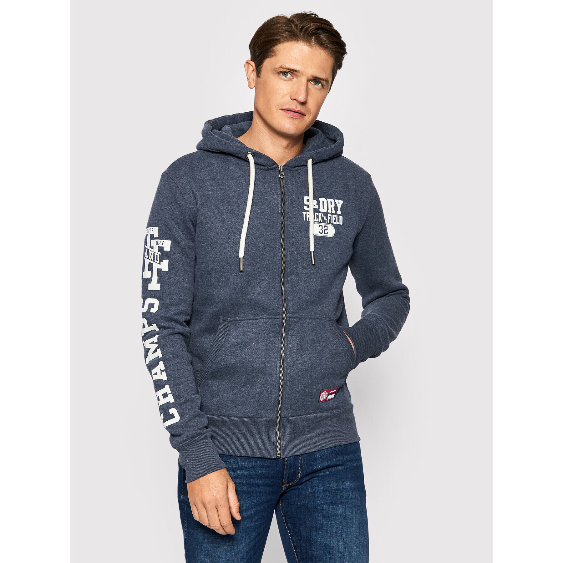 Superdry Bluză T&F M2011455A Albastru Regular Fit - Pled.ro