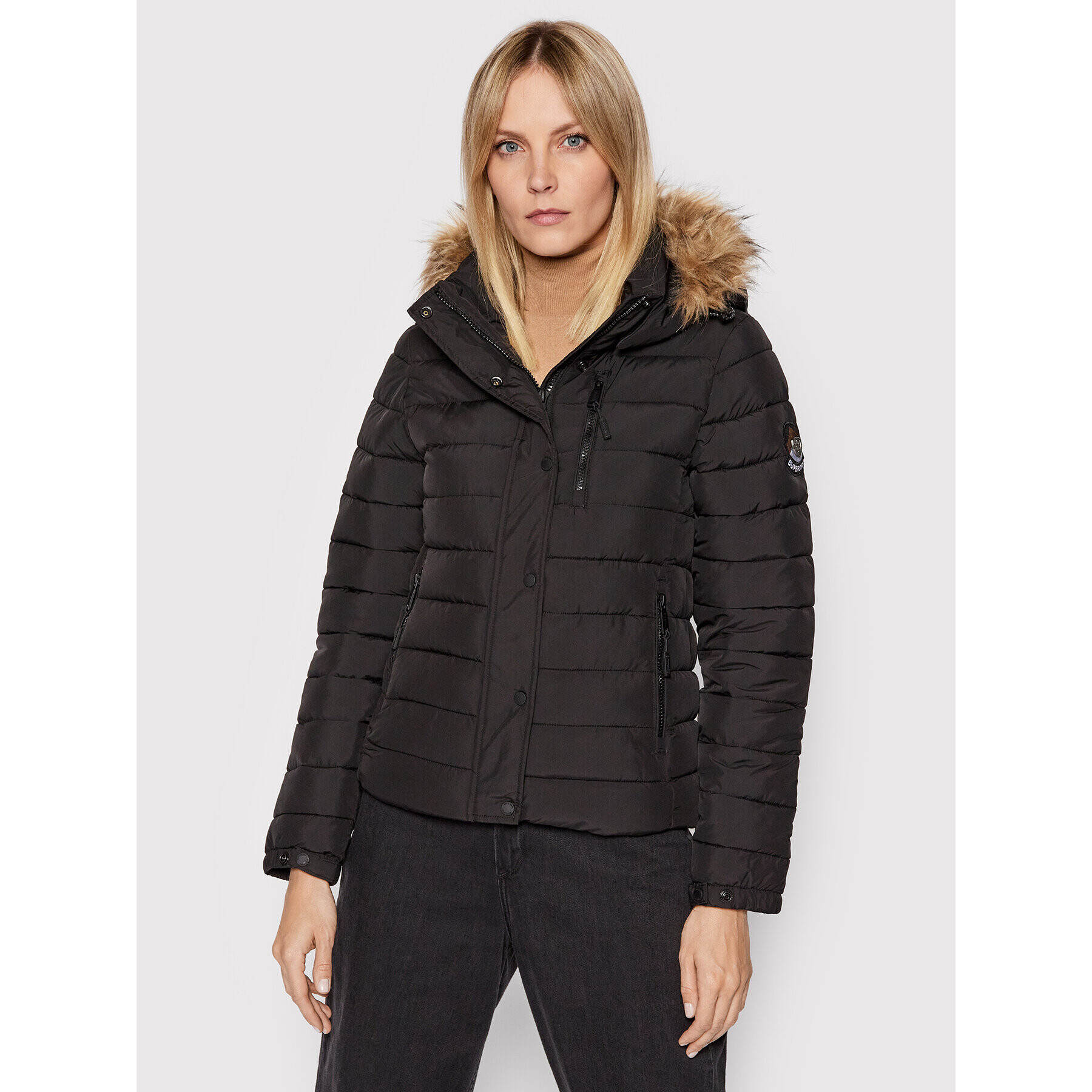 Superdry Geacă din puf Classic Fuji W5011059A Negru Regular Fit - Pled.ro