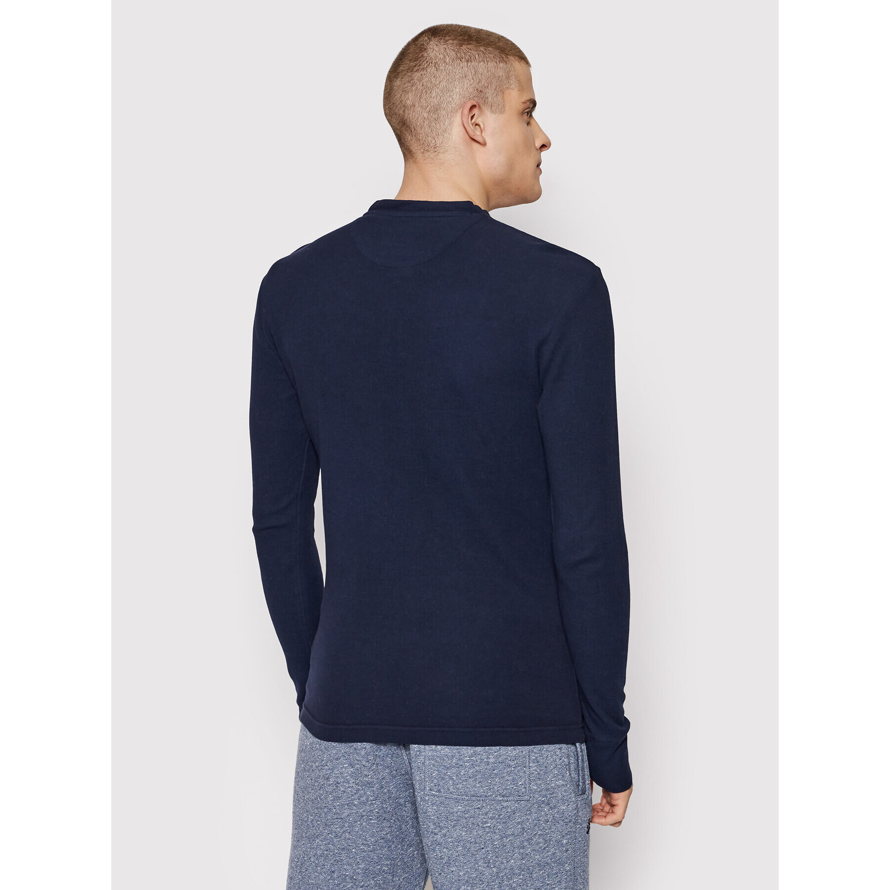 Superdry Longsleeve Waffle Grandad M6010396A Bleumarin Regular Fit - Pled.ro