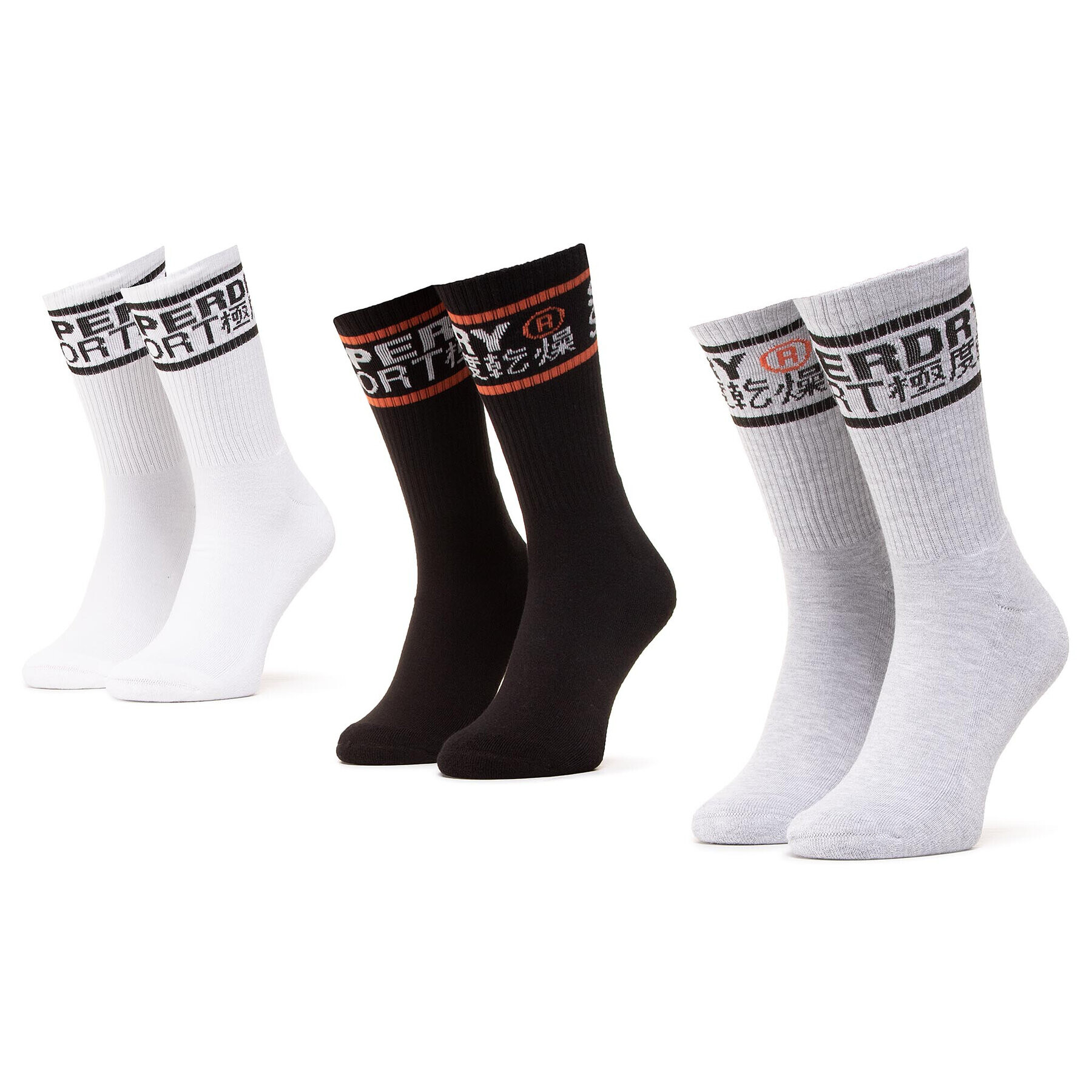 Superdry Set de 3 perechi de șosete medii unisex Coolmax Crew Sock 3Pk MS400010A Colorat - Pled.ro