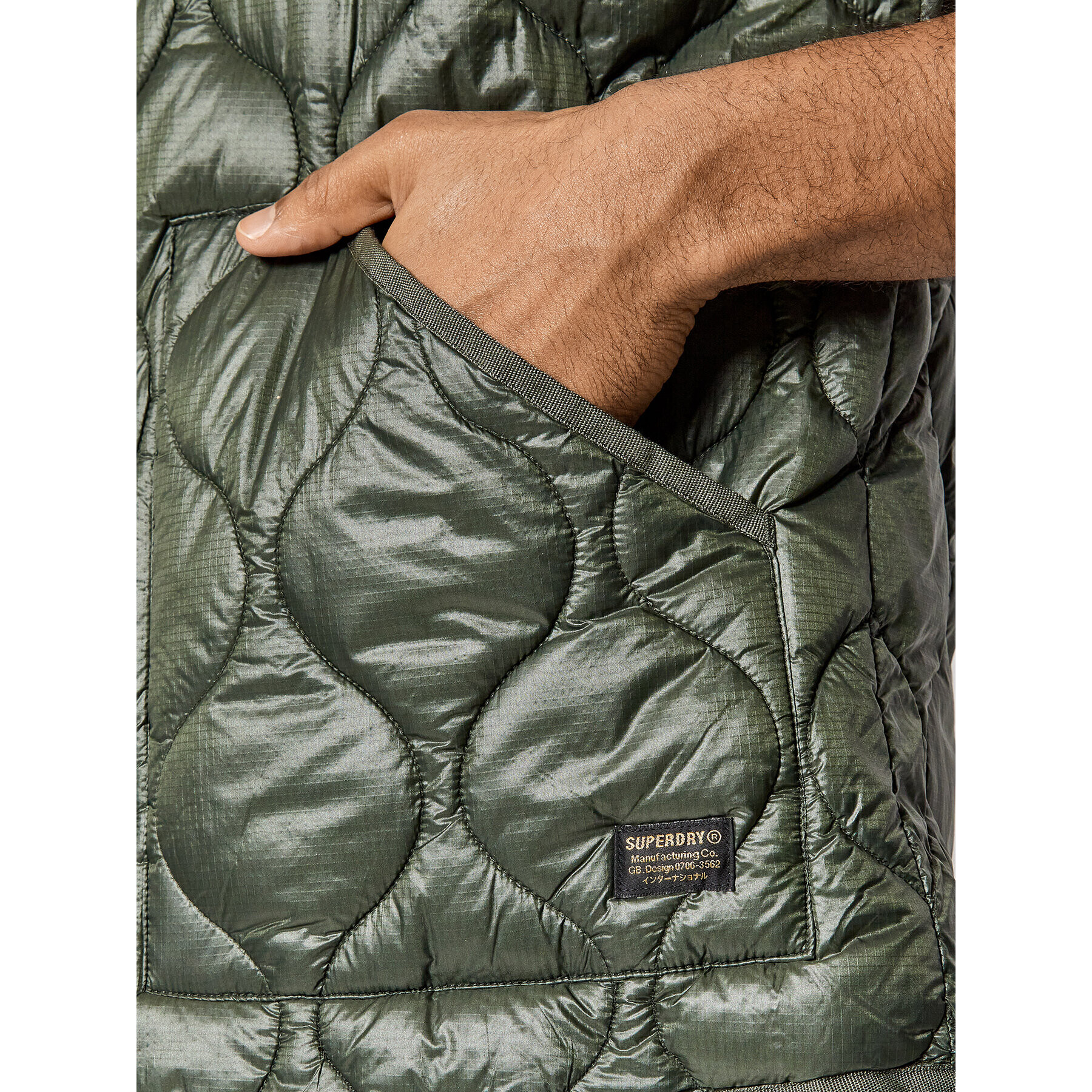 Superdry Vestă Liner Gilet M5011268A Verde Regular Fit - Pled.ro