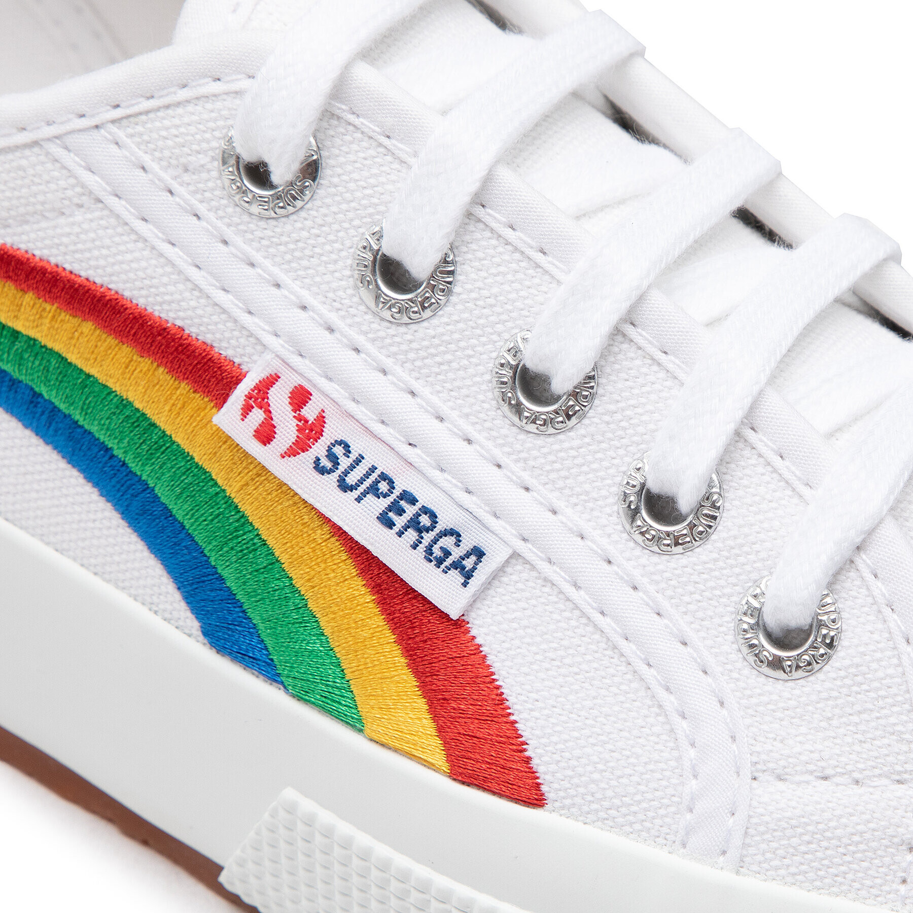 Superga Teniși 2750 Rainbow Embroidery S81281W Alb - Pled.ro