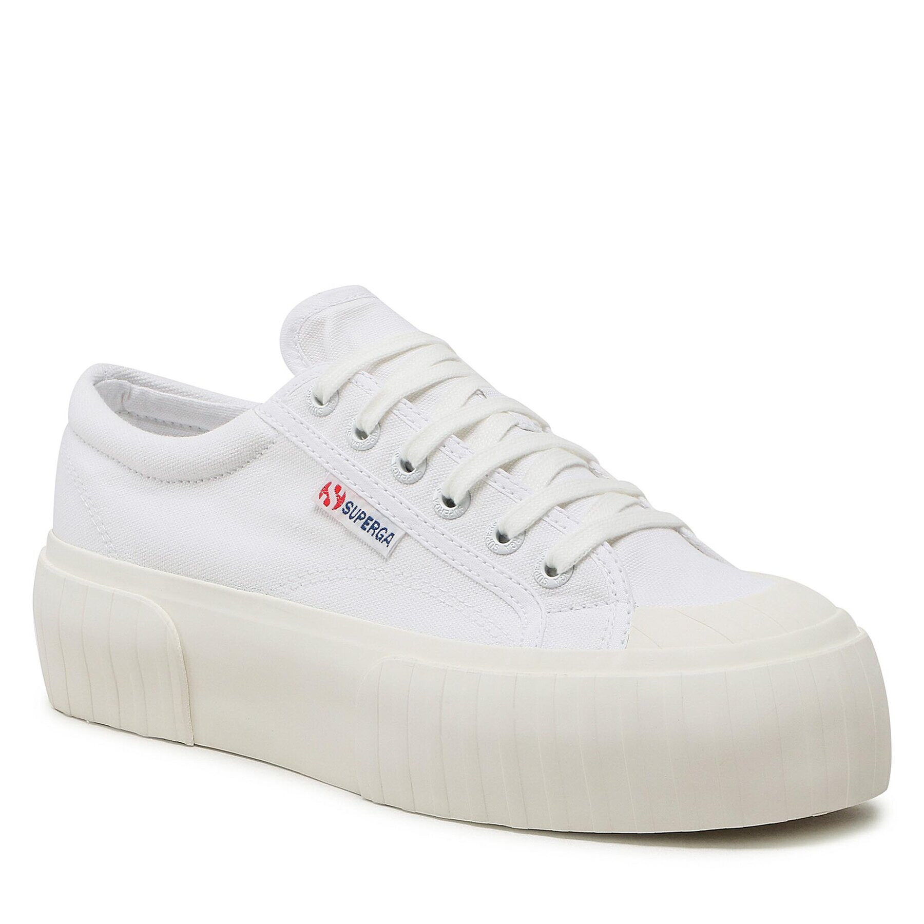 Superga Teniși Stripe Platform 2631 S5111SW Alb - Pled.ro