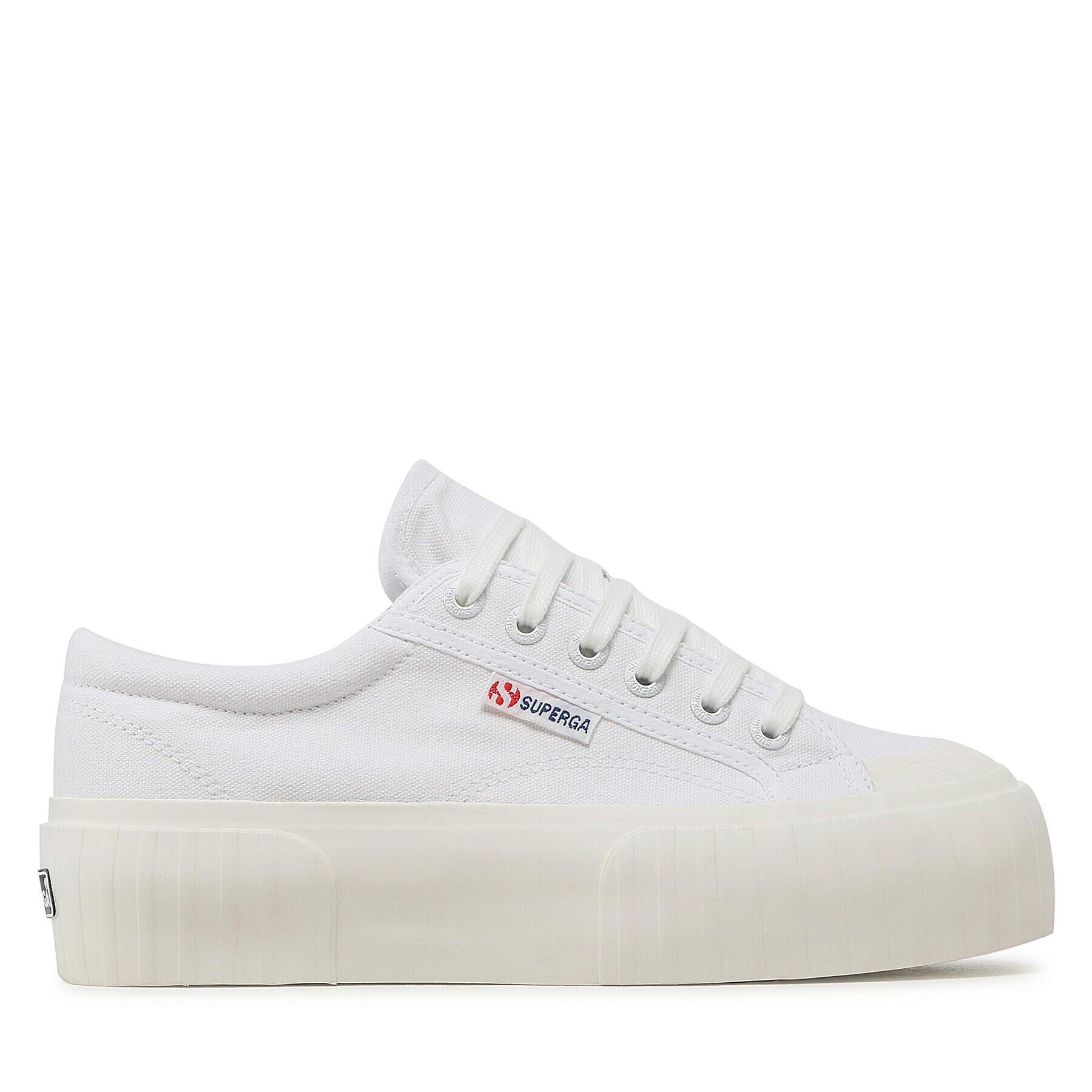 Superga Teniși Stripe Platform 2631 S5111SW Alb - Pled.ro