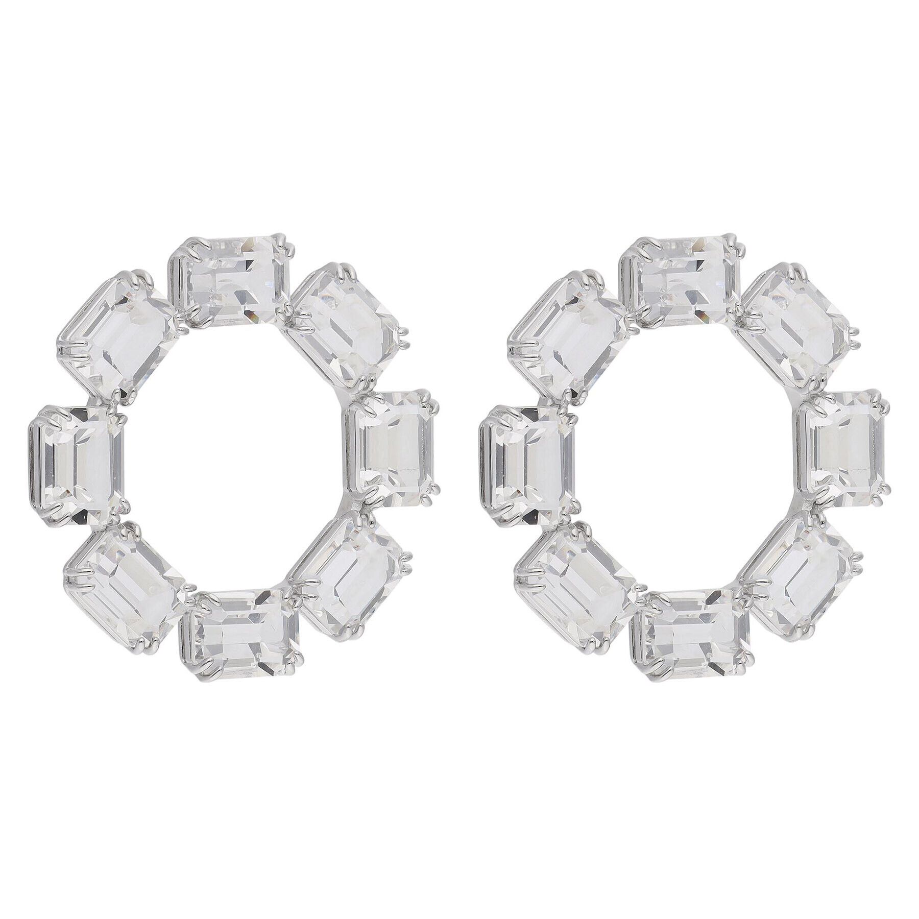 Swarovski Cercei Millenia Pe Hoop Circle S 5618629 Argintiu - Pled.ro