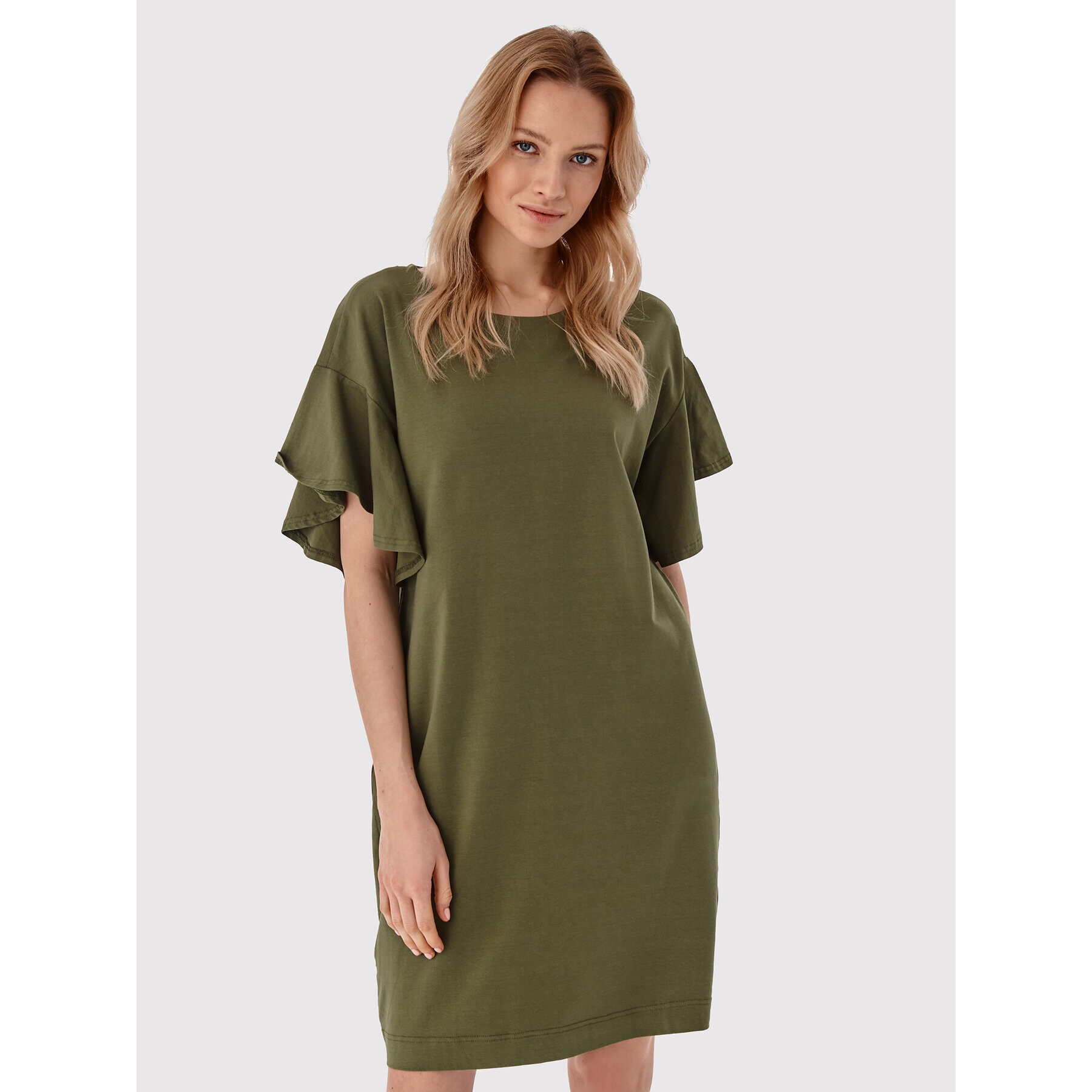 Tatuum Rochie de zi Gorgi T2208.974 Verde Regular Fit - Pled.ro