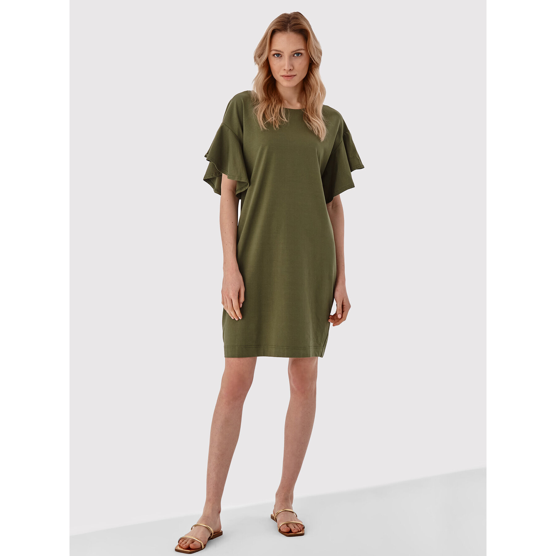 Tatuum Rochie de zi Gorgi T2208.974 Verde Regular Fit - Pled.ro