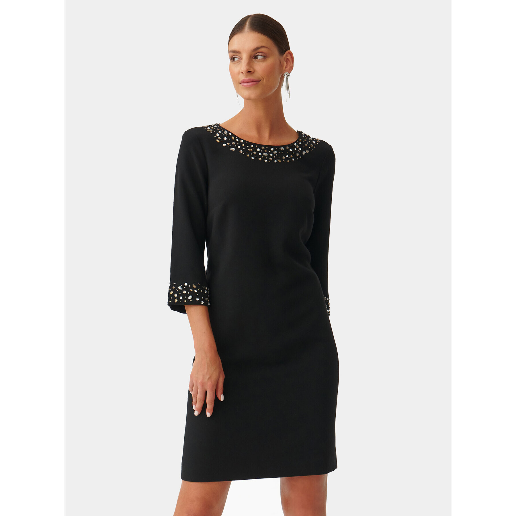 Tatuum Rochie de zi Lintiko T2322.204 Negru Slim Fit - Pled.ro