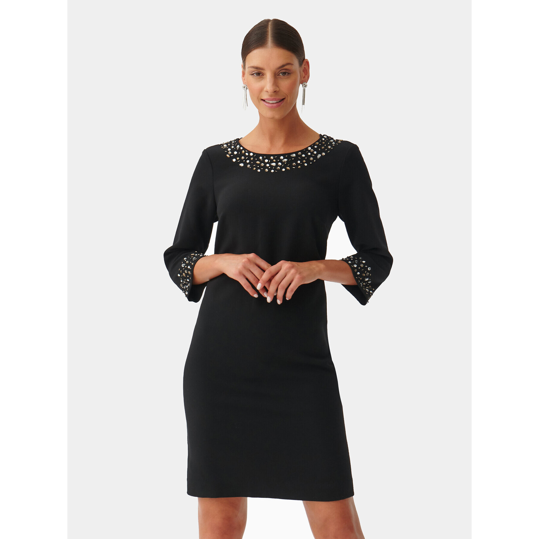 Tatuum Rochie de zi Lintiko T2322.204 Negru Slim Fit - Pled.ro