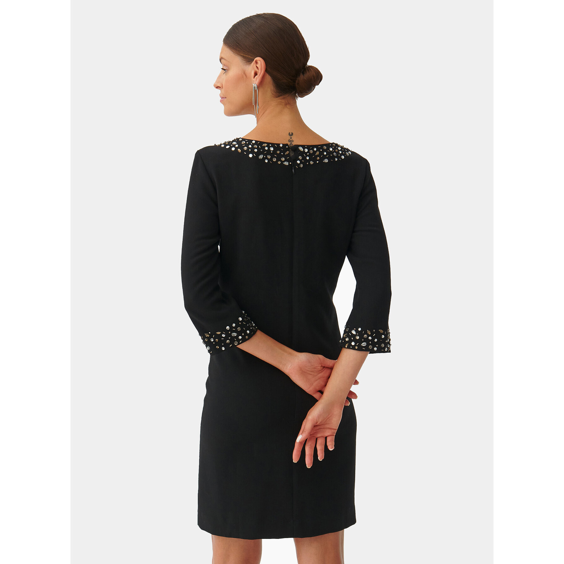 Tatuum Rochie de zi Lintiko T2322.204 Negru Slim Fit - Pled.ro