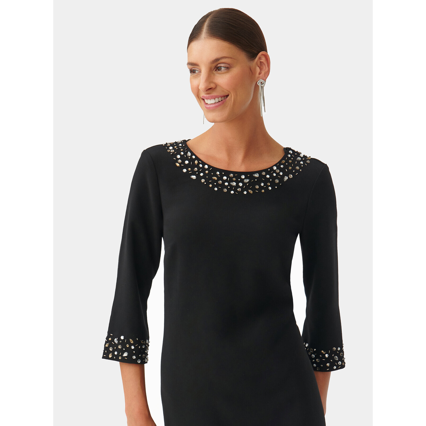 Tatuum Rochie de zi Lintiko T2322.204 Negru Slim Fit - Pled.ro