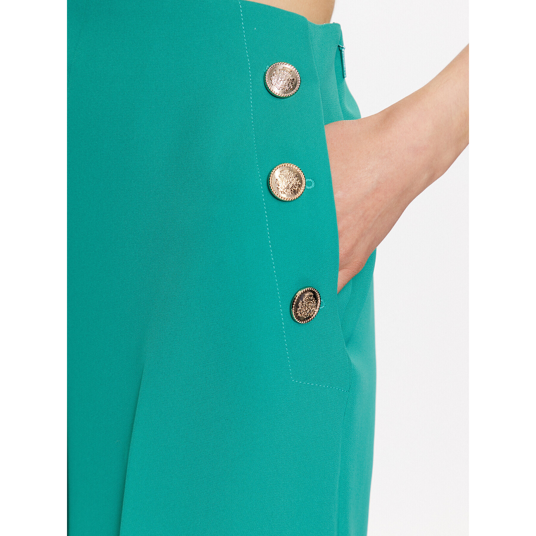 Ted Baker Pantaloni din material Llaylat 269651 Verde Wide Leg - Pled.ro