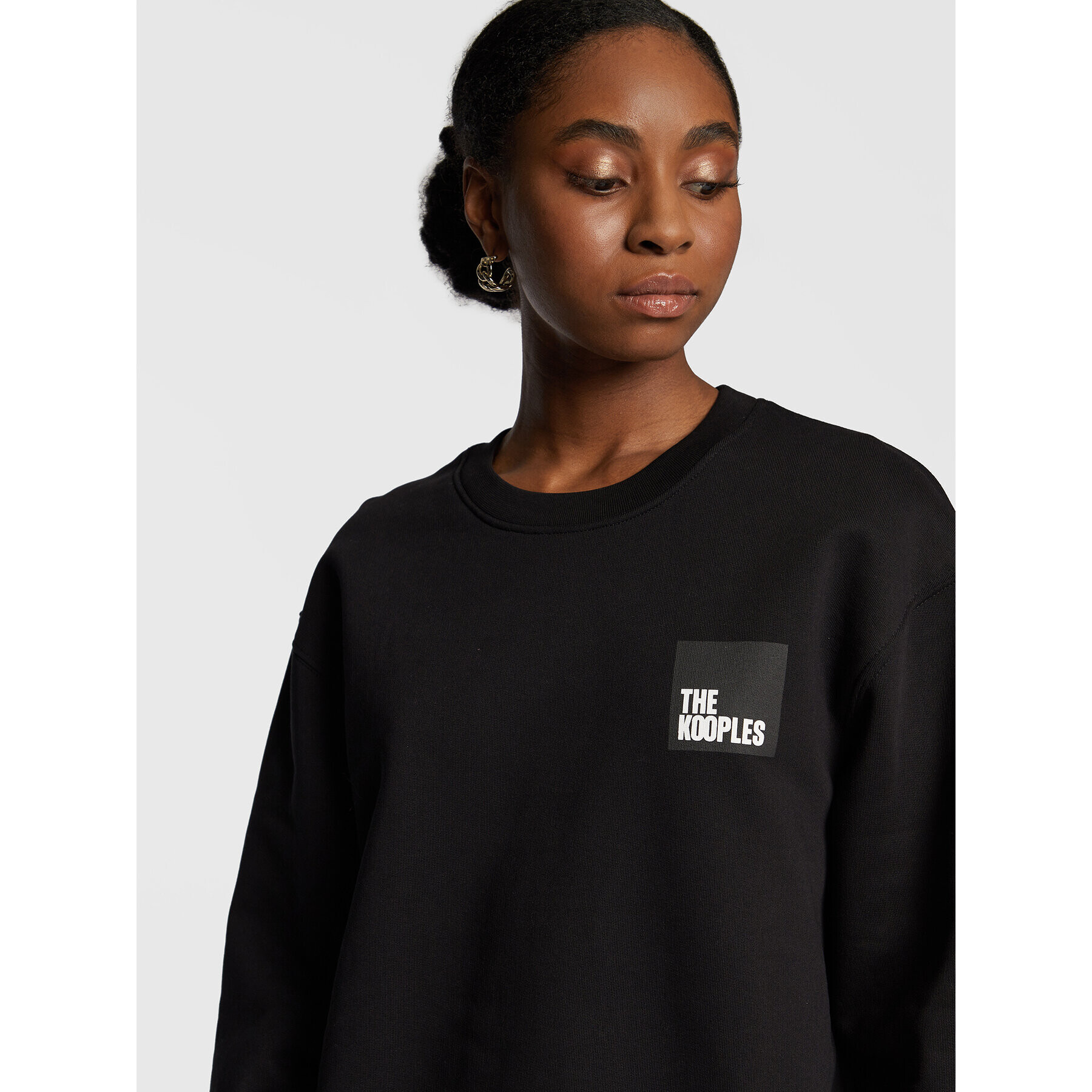 The Kooples Bluză Logo FSWE25015K Negru Regular Fit - Pled.ro