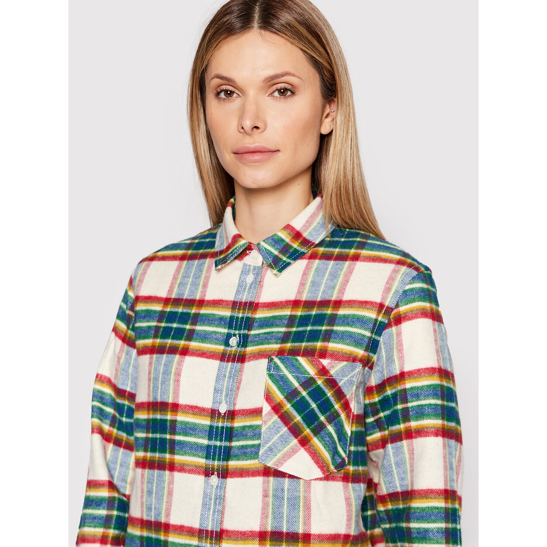 The Kooples Cămașă Check Motif FCCL25038K Colorat Oversize - Pled.ro