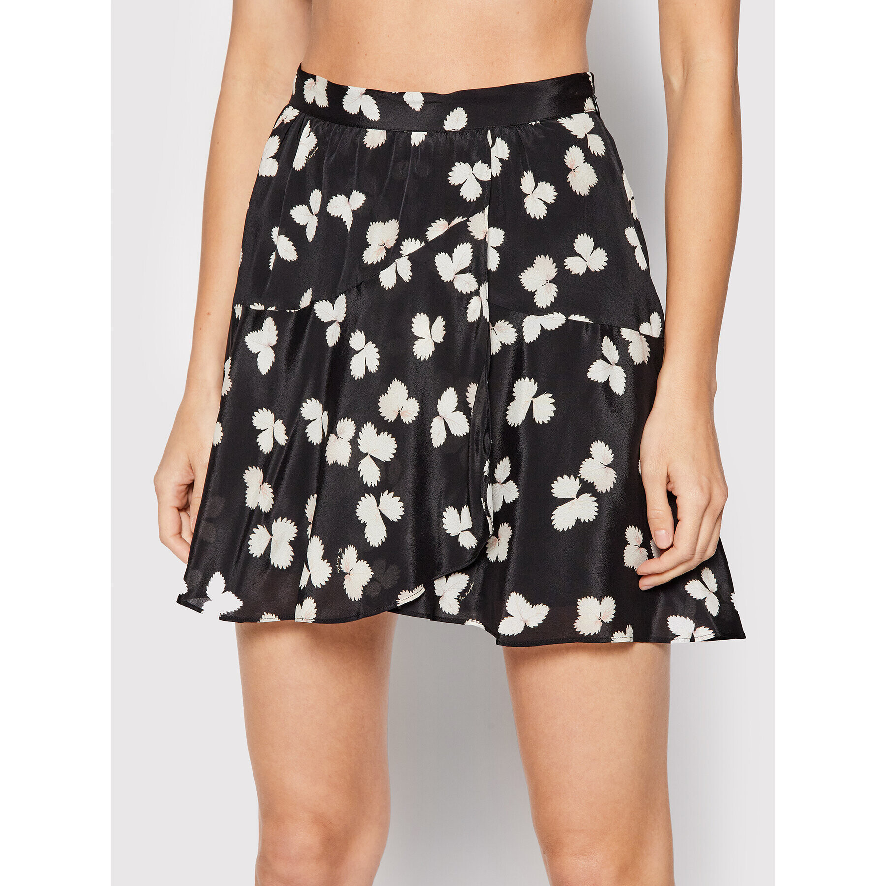 The Kooples Fustă mini Naive Flowers Negru Regular Fit - Pled.ro