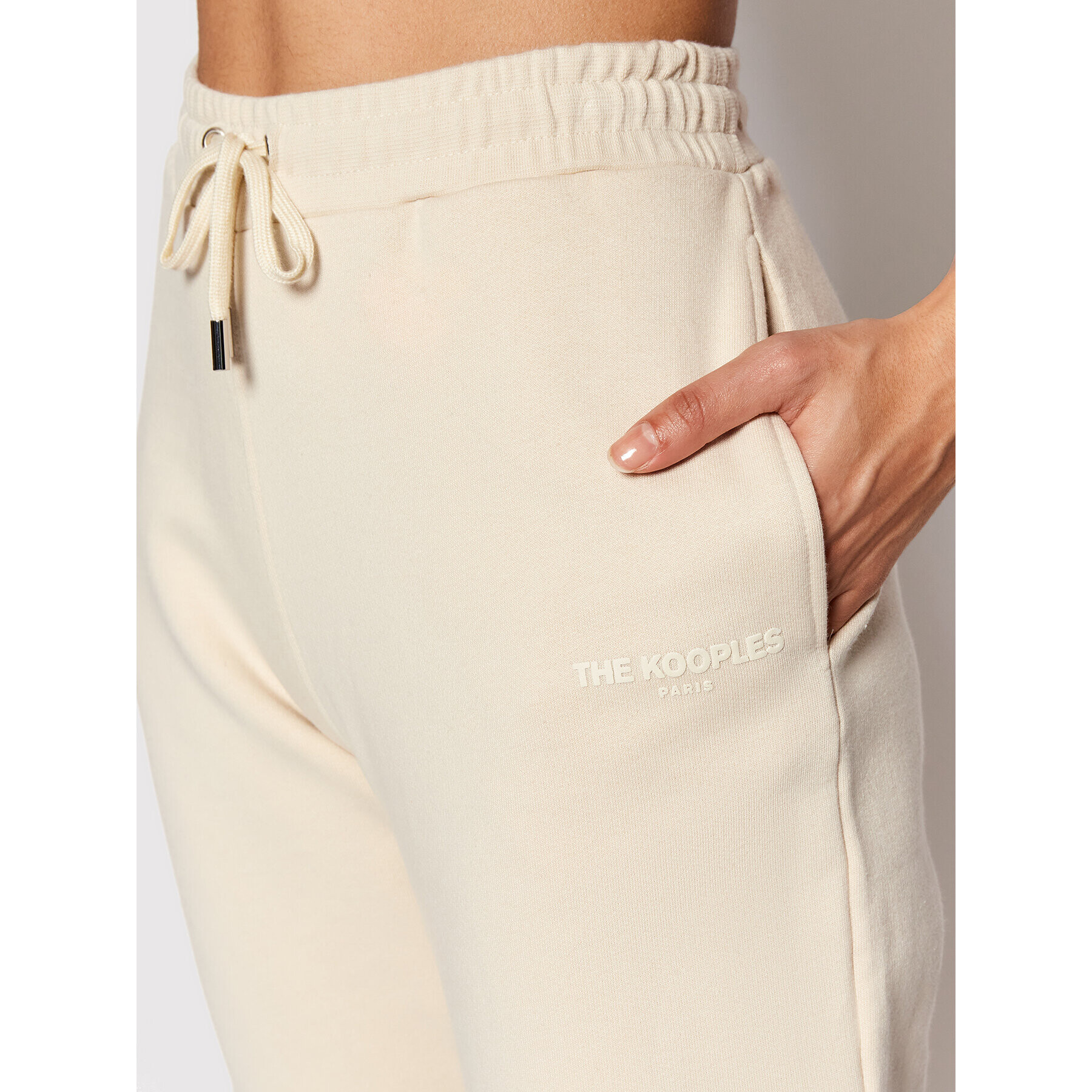 The Kooples Pantaloni trening FJOG24000K Bej Regular Fit - Pled.ro