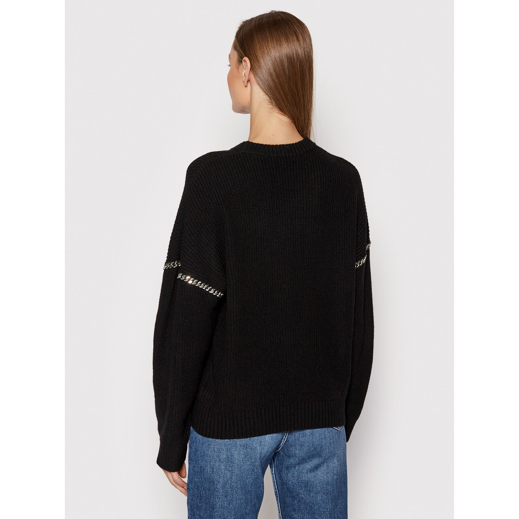 The Kooples Pulover Knit FPUL23042K Negru Relaxed Fit - Pled.ro