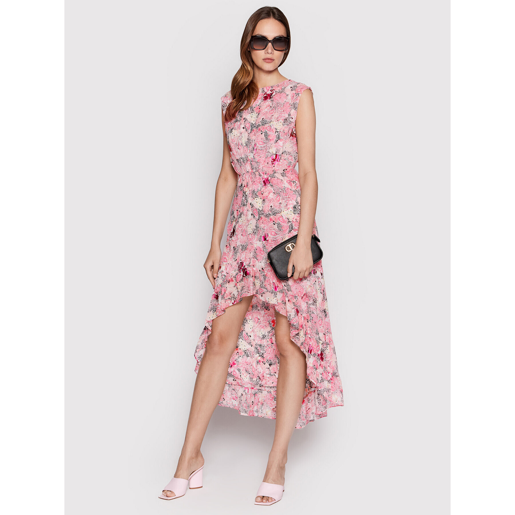 The Kooples Rochie de vară FROB24204K Roz Regular Fit - Pled.ro