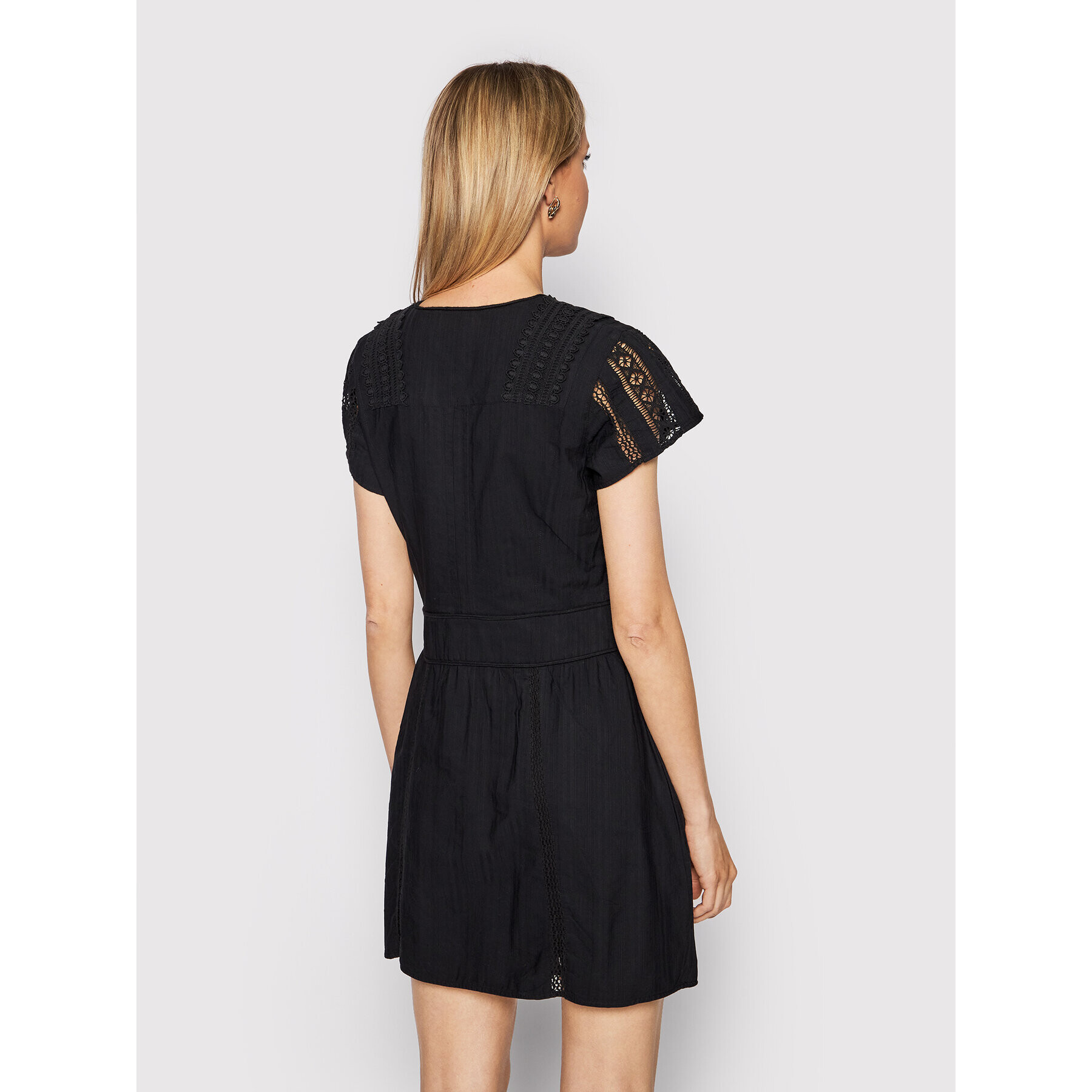 The Kooples Rochie de zi English Embroidery FROB24100K Negru Regular Fit - Pled.ro