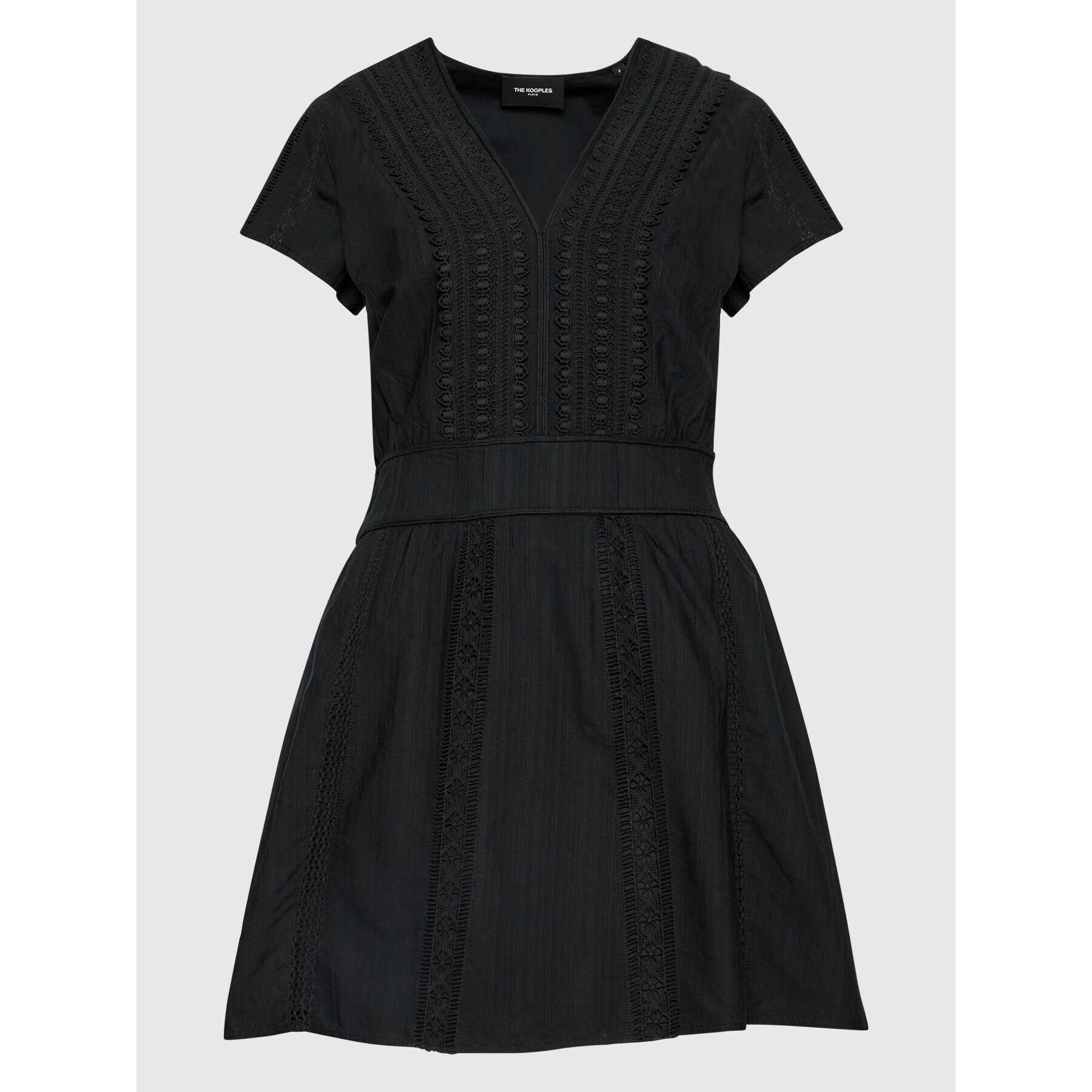 The Kooples Rochie de zi English Embroidery FROB24100K Negru Regular Fit - Pled.ro