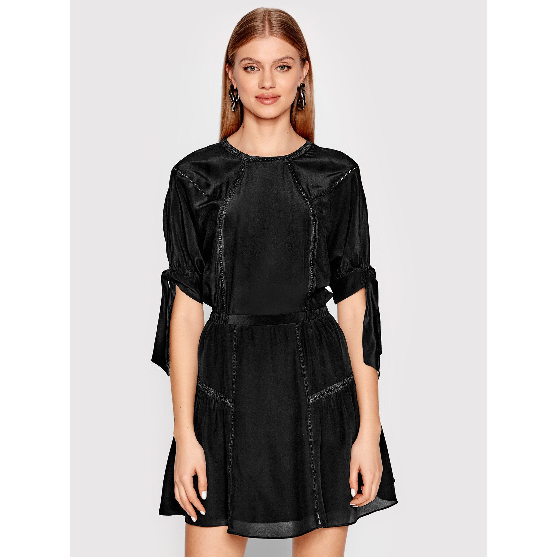 The Kooples Rochie de zi Vintage Lace FROB24132K Negru Regular Fit - Pled.ro