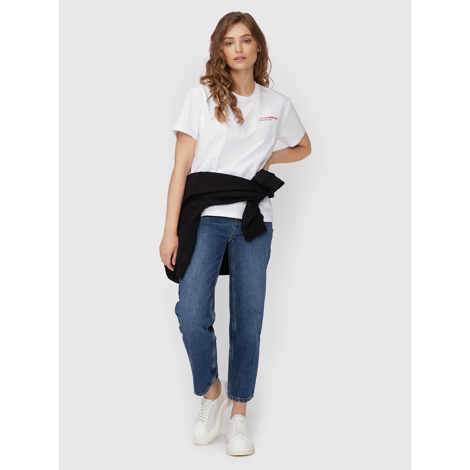 The Kooples Tricou Carry Over FTSC25026K Alb Regular Fit - Pled.ro