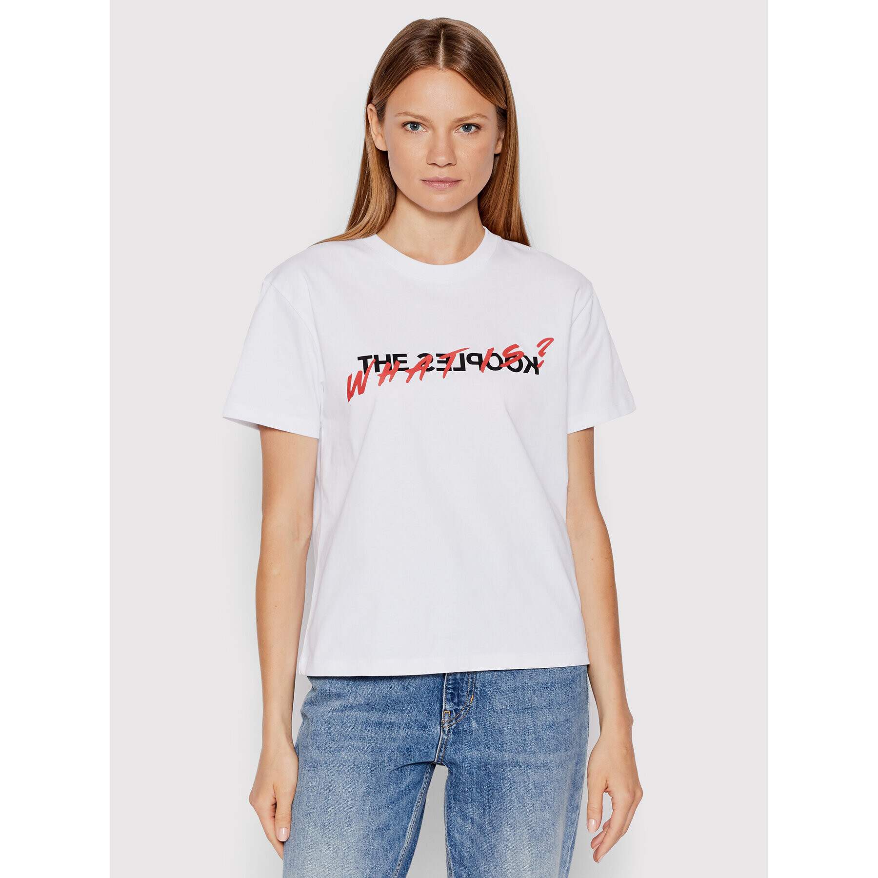 The Kooples Tricou FTSC25028K Alb Regular Fit - Pled.ro