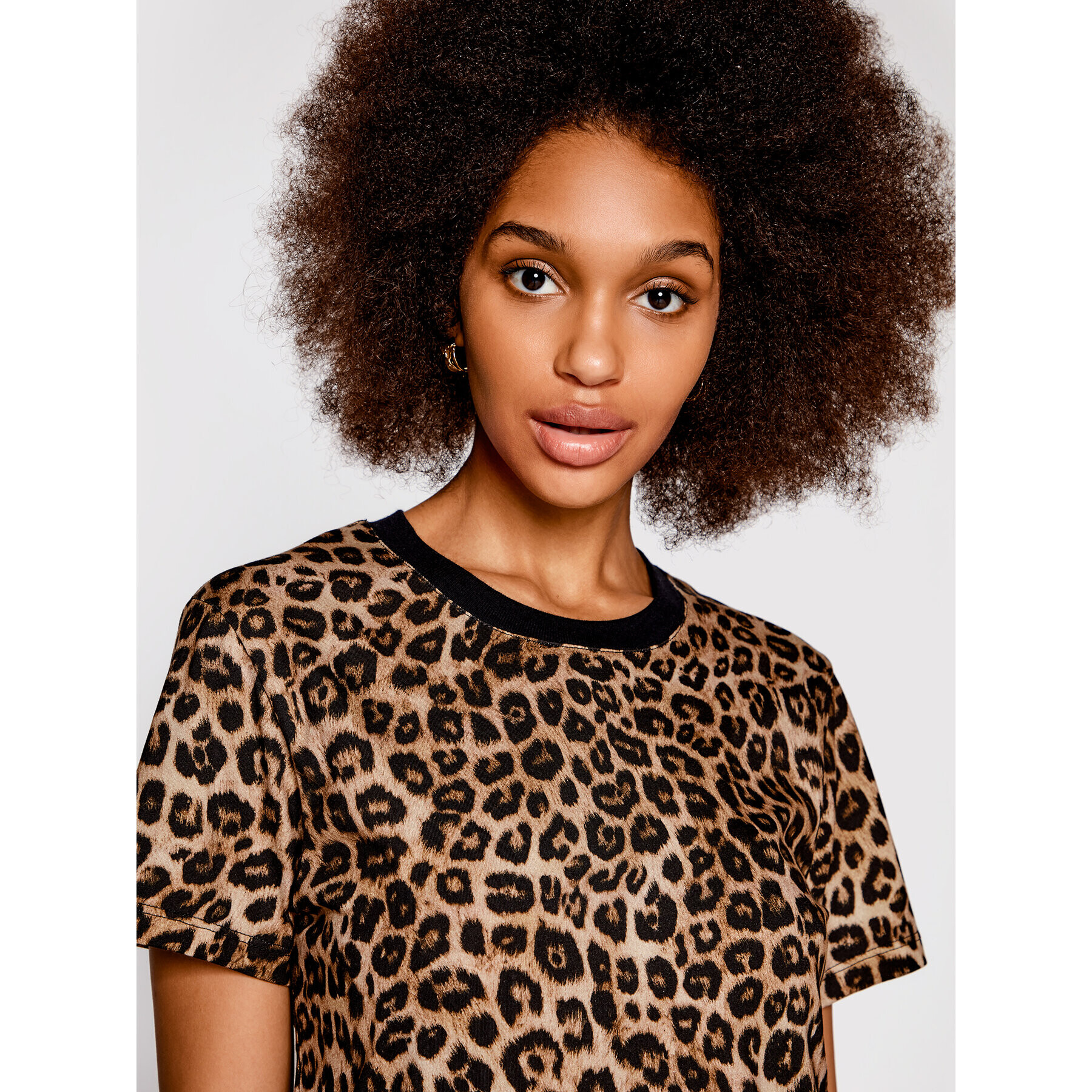 The Kooples Tricou Leopard FTSC25002K Maro Slim Fit - Pled.ro