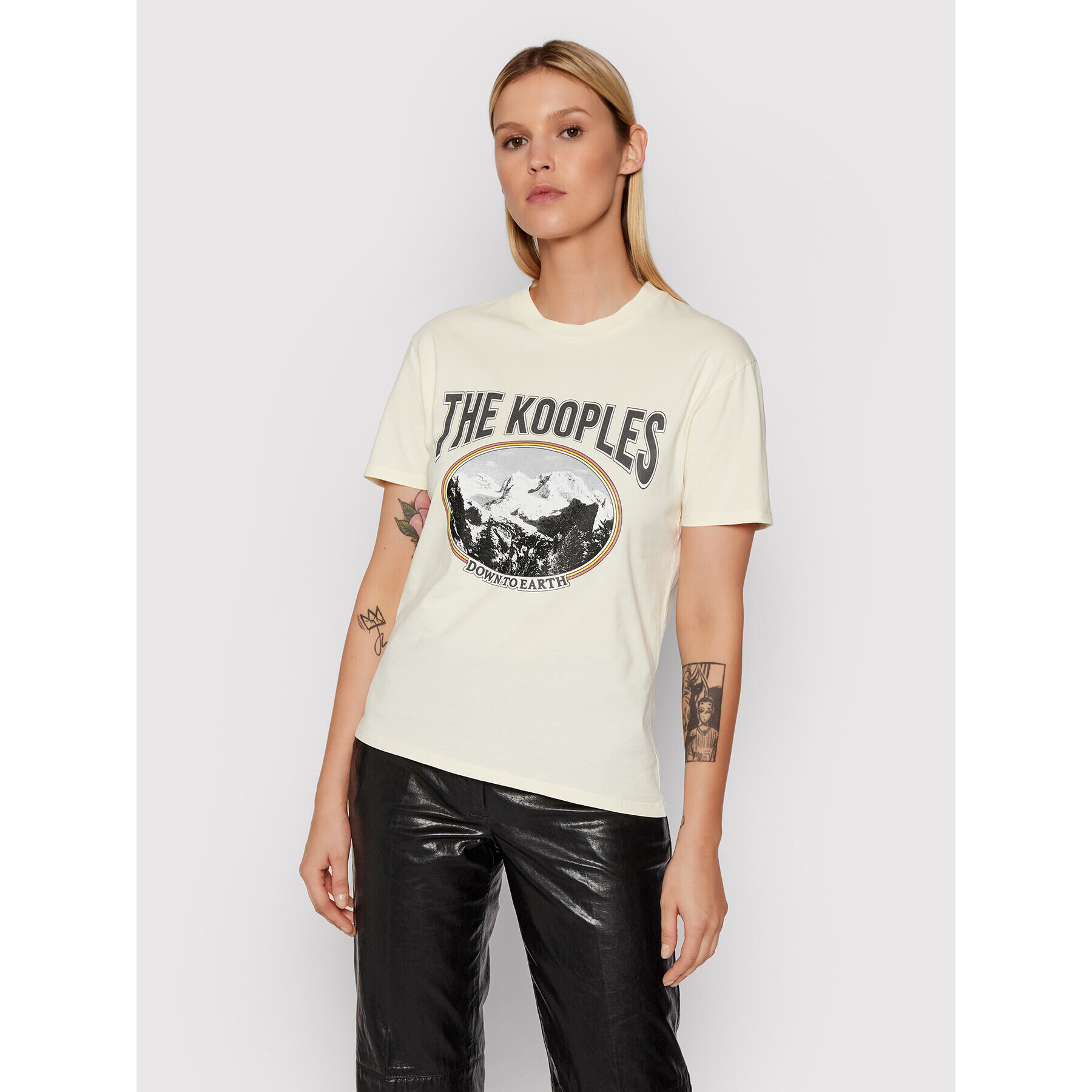 The Kooples Tricou Print FTSC23030K Galben Regular Fit - Pled.ro